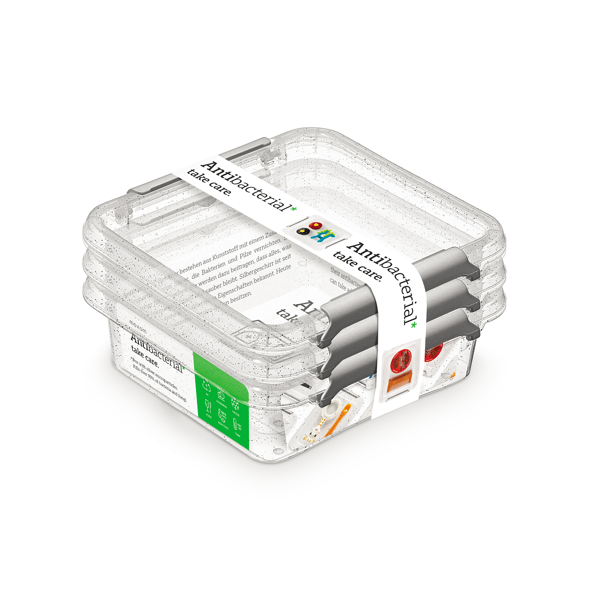 Sada 3 antibakteriálních nádobek Antibacterial* 600 ml ORPLAST