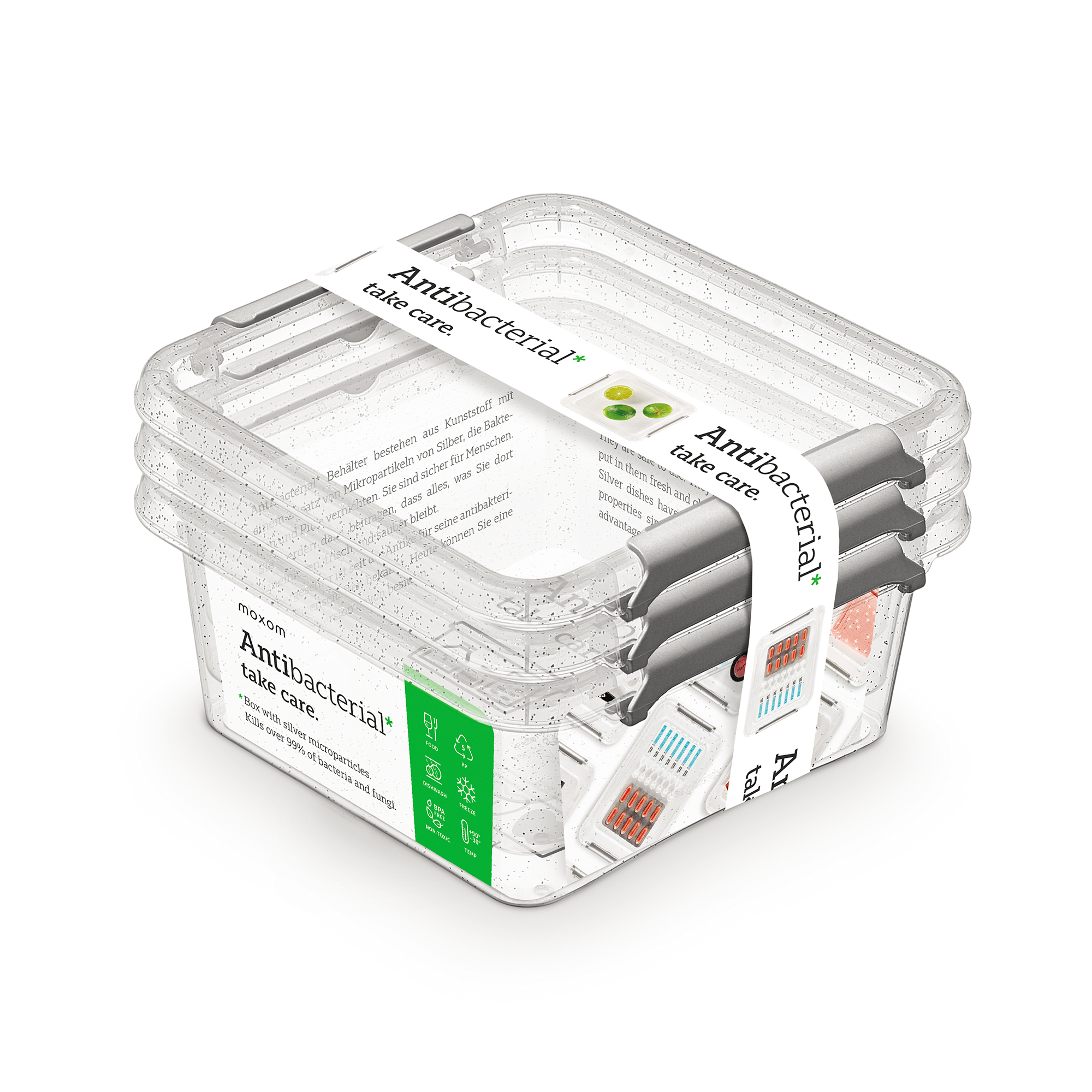 Set med 3 behållare Antibacterial* 850 ml ORPLAST