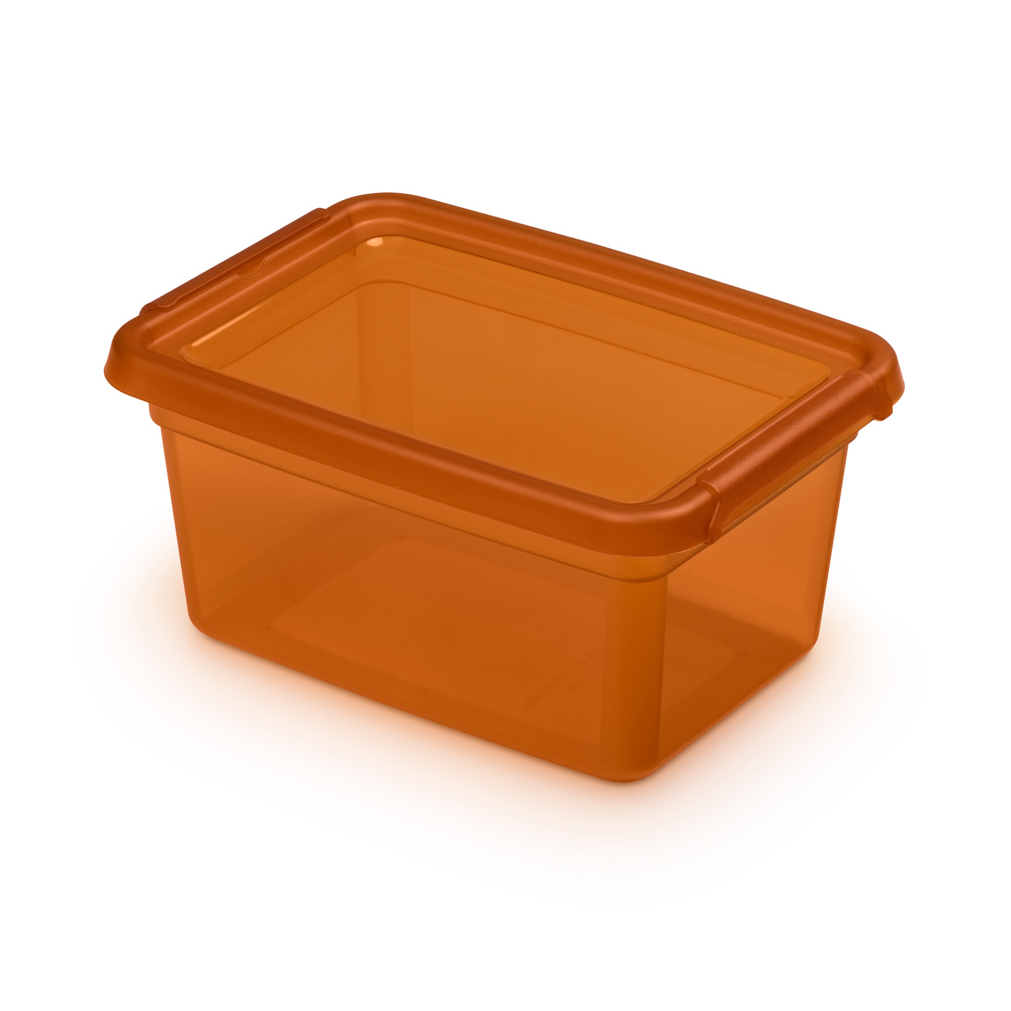 Oranžová plastová nádobka s víkem Base Store Amber 1,5 l ORPLAST