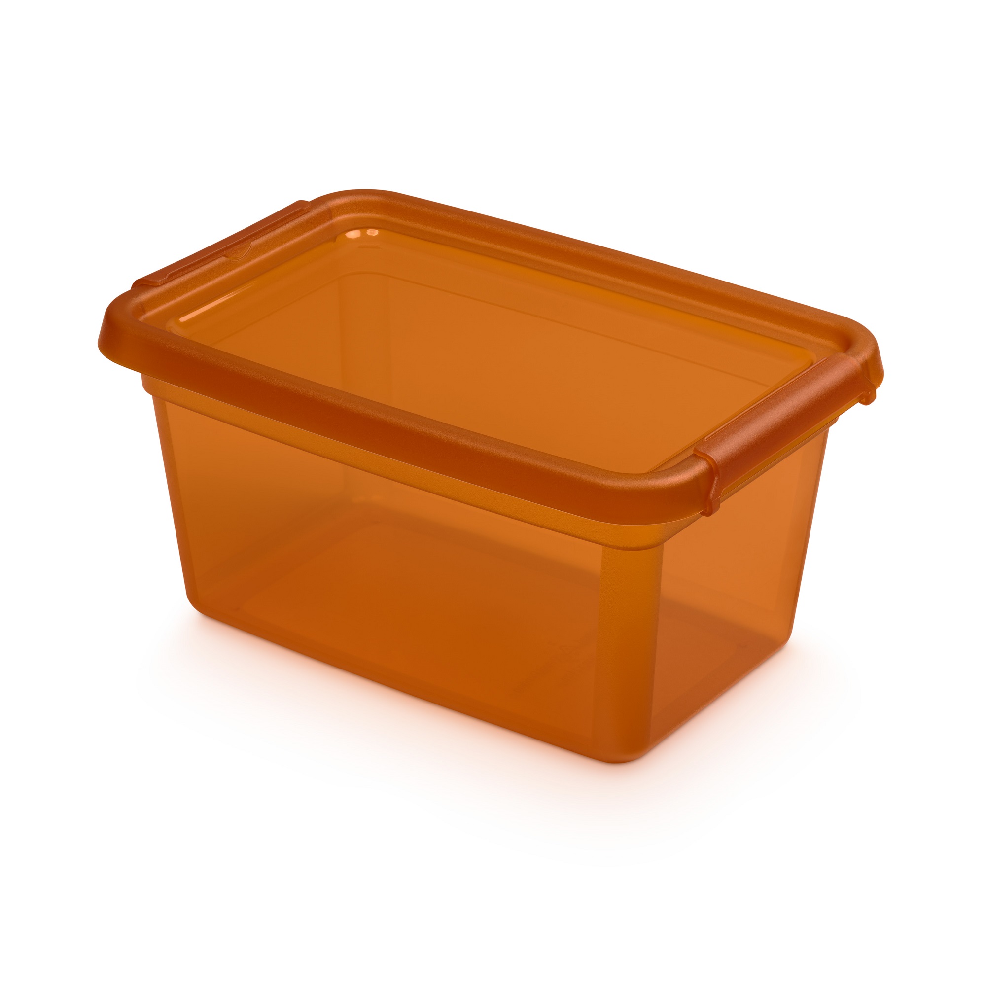 Oranžová plastová nádobka s víkem Base Store Amber 4,5 l ORPLAST