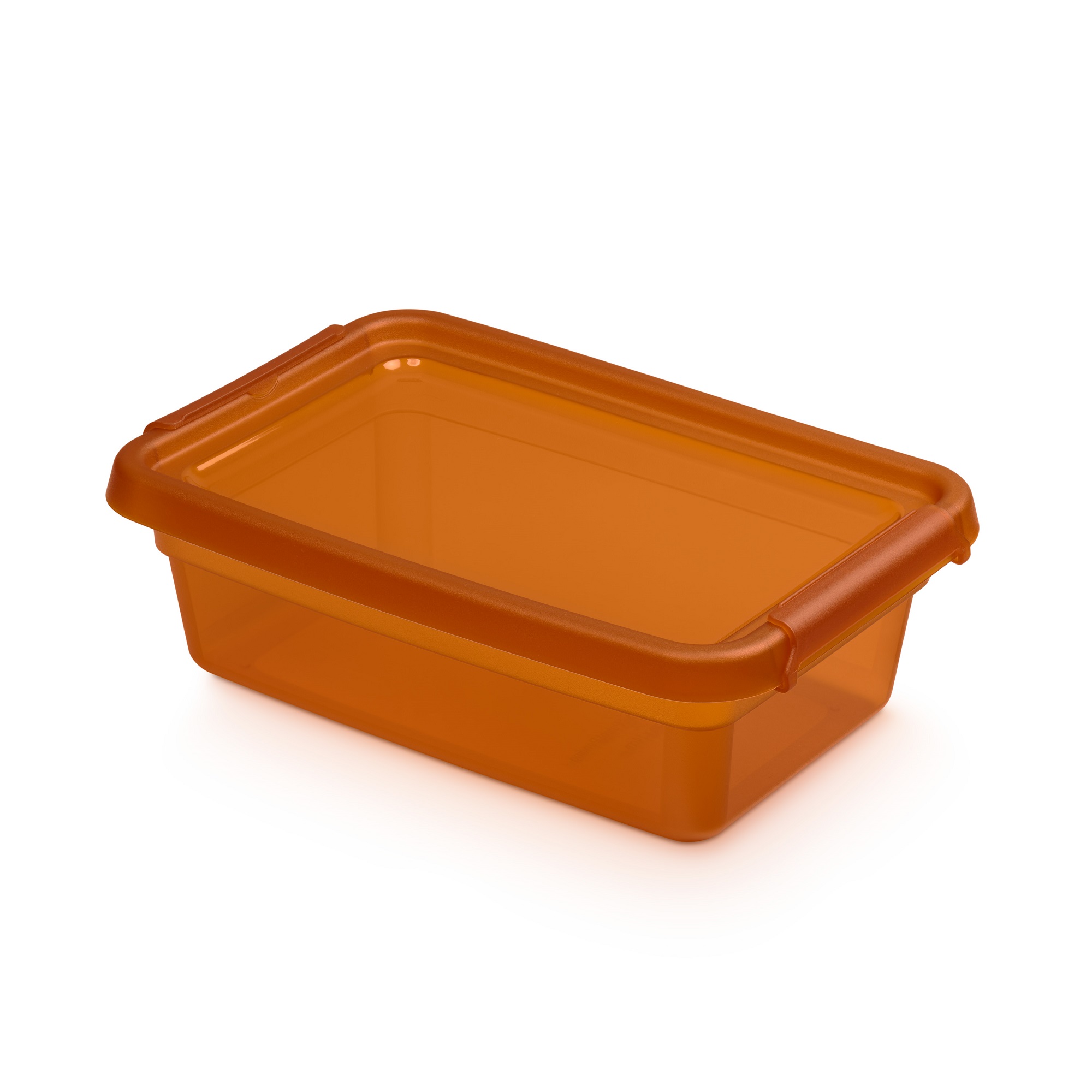 Oranžová plastová nádobka s víkem Base Store Amber 3 l ORPLAST