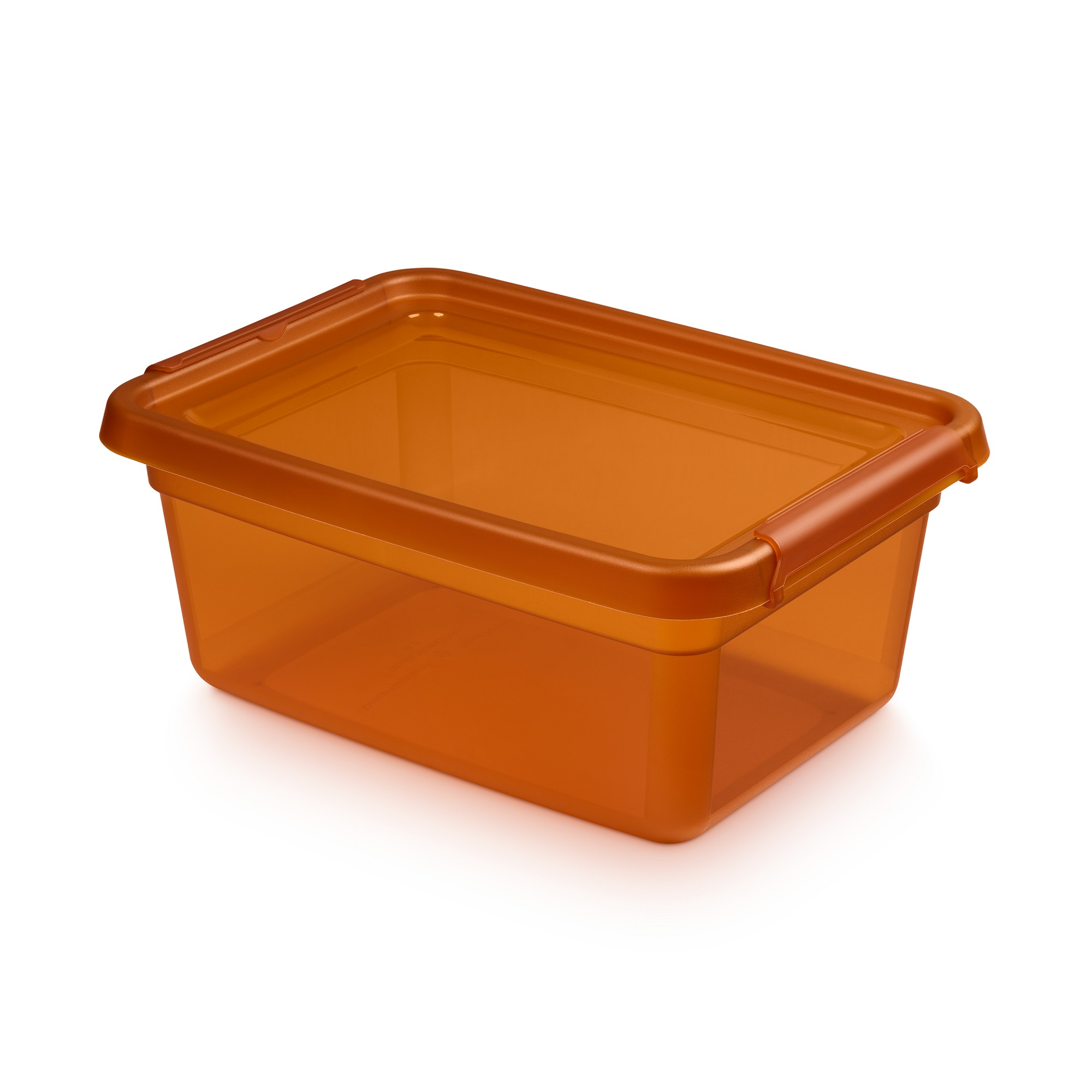 Oranžová plastová nádobka s víkem Base Store Amber 12,5 l ORPLAST