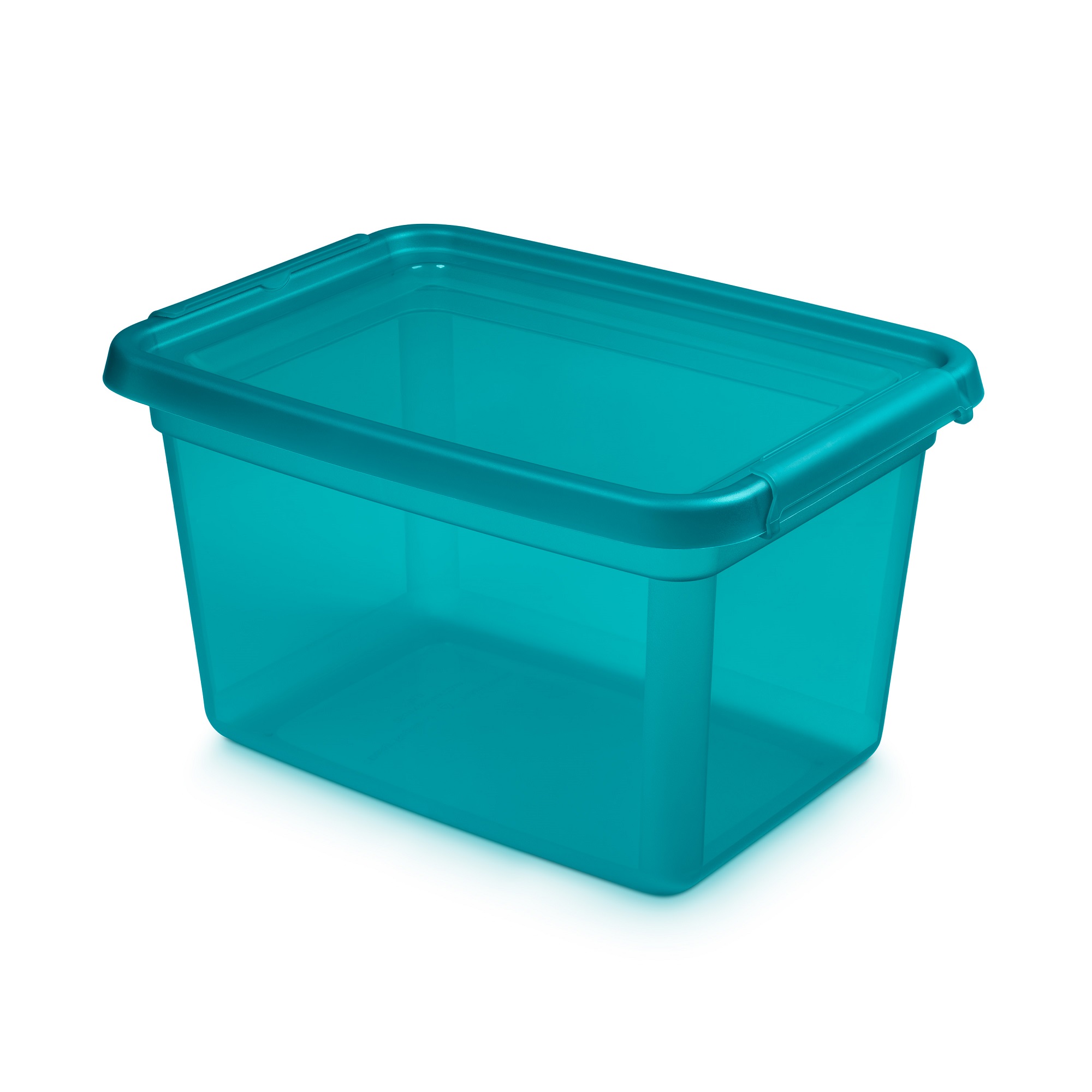 Modrá plastová nádobka s víkem Base Store Ocean 15 l ORPLAST