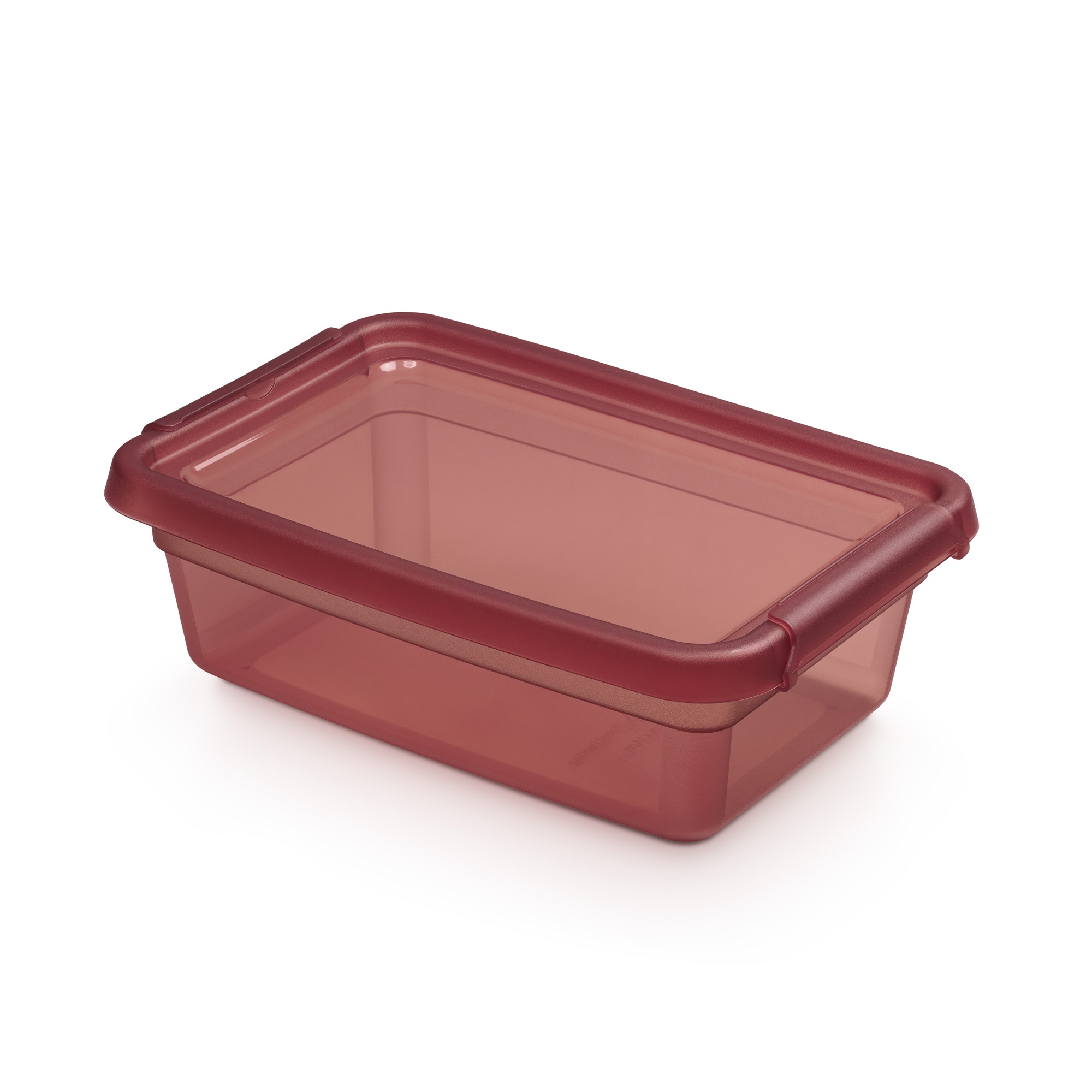 Červenorůžová plastová nádobka s víkem Base Store Rhubarb 3 l ORPLAST