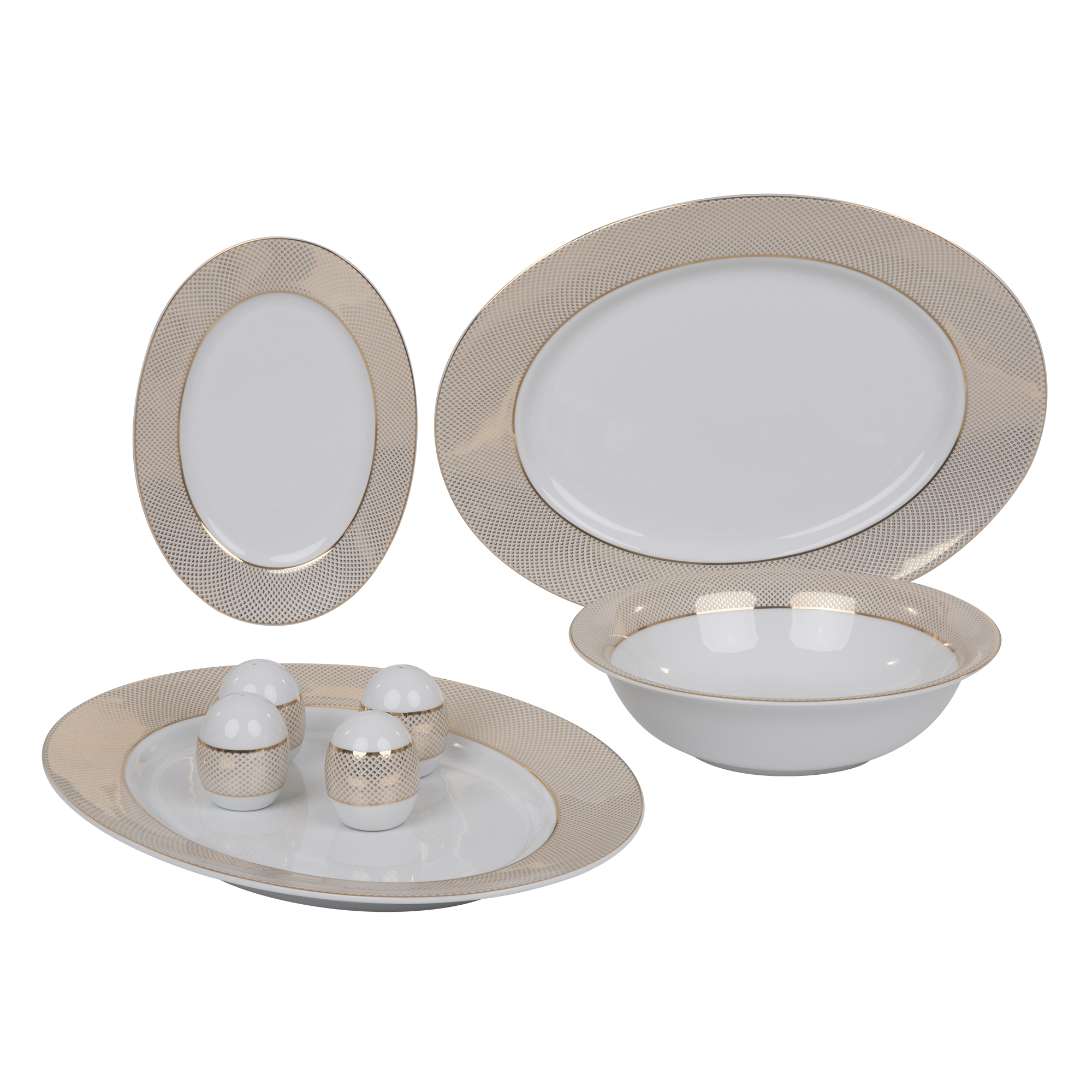 Jedálenská a kávová súprava pre 12 osôb Aurora Gold D-78874 124-dielov KAROLINA