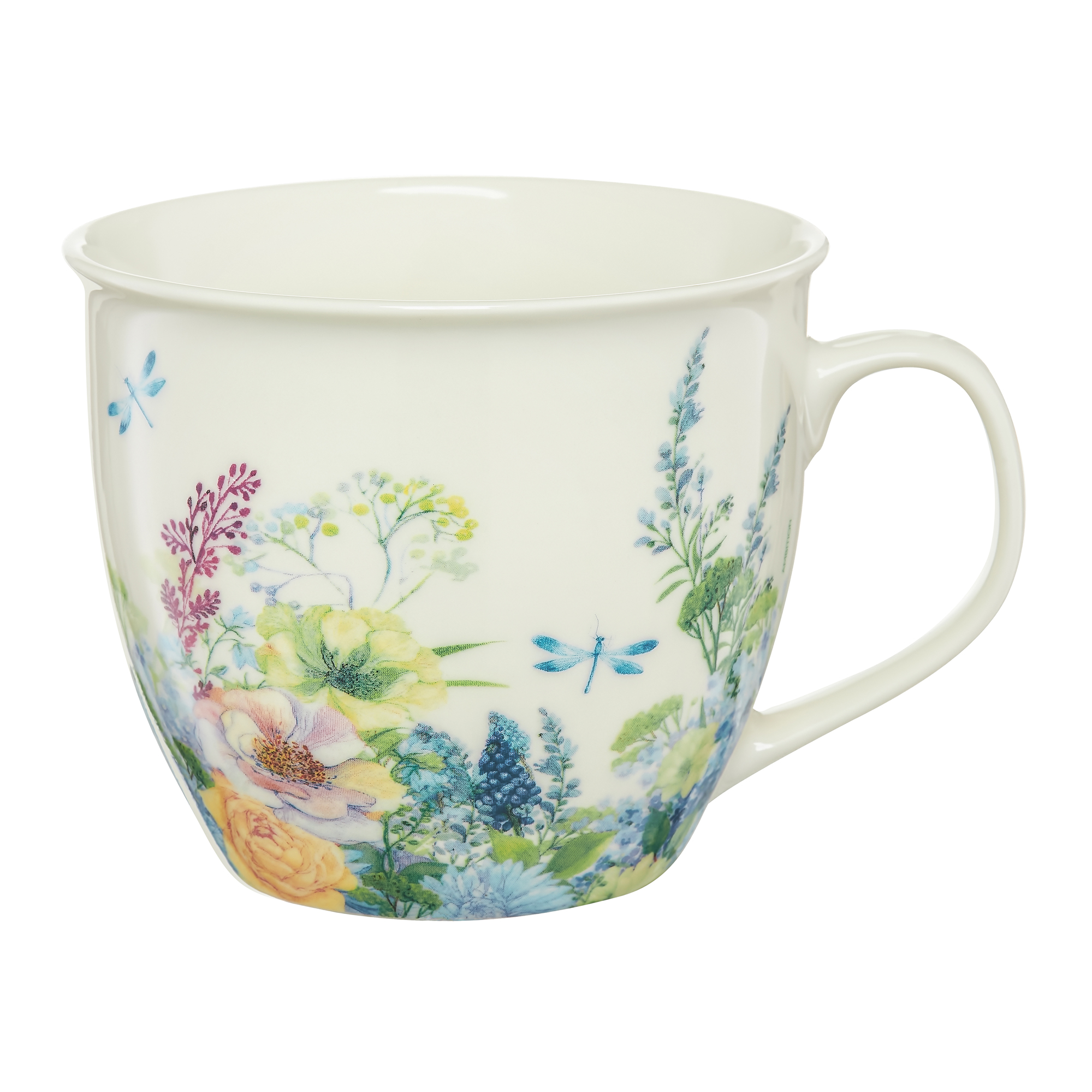 Porcelánový hrnček Nina Blue Flower Vážky 550 ml AMBITION