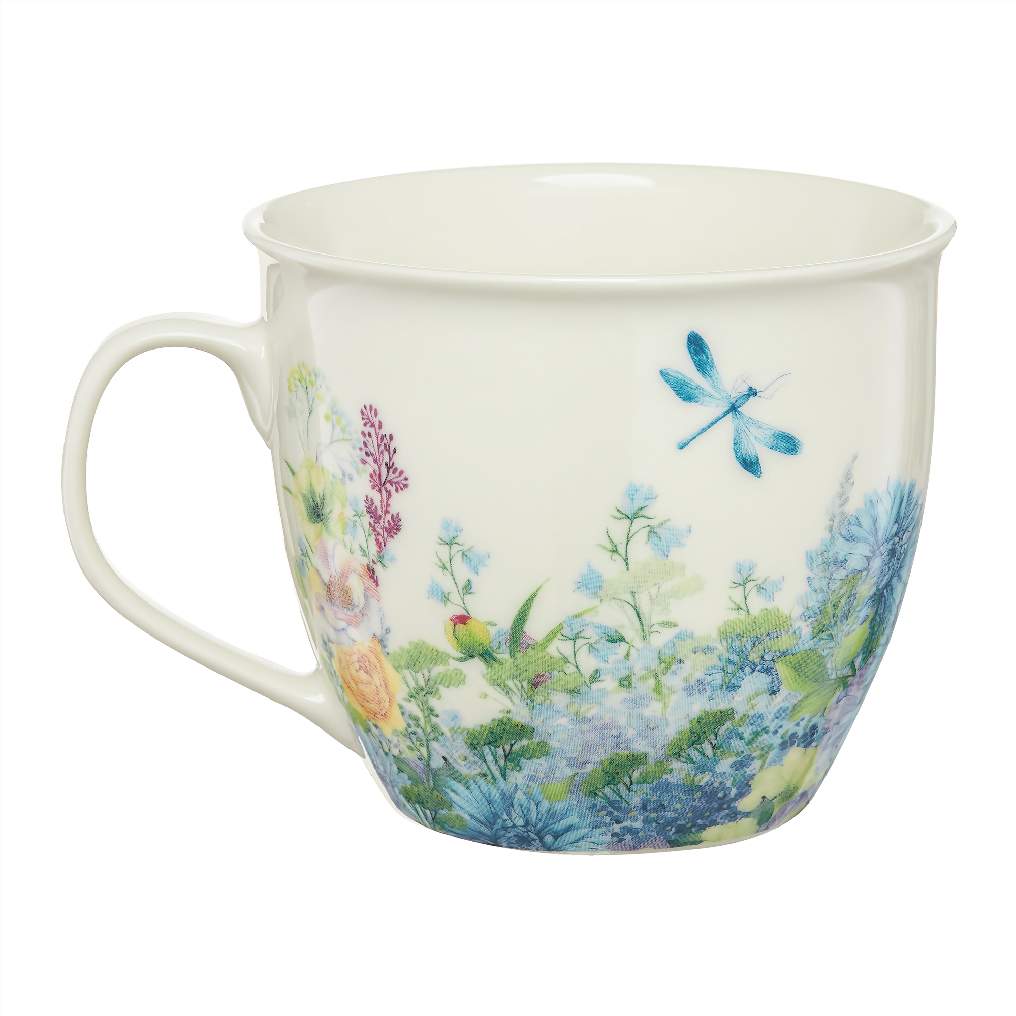 Porcelánový hrnček Nina Blue Flower Vážky 550 ml AMBITION