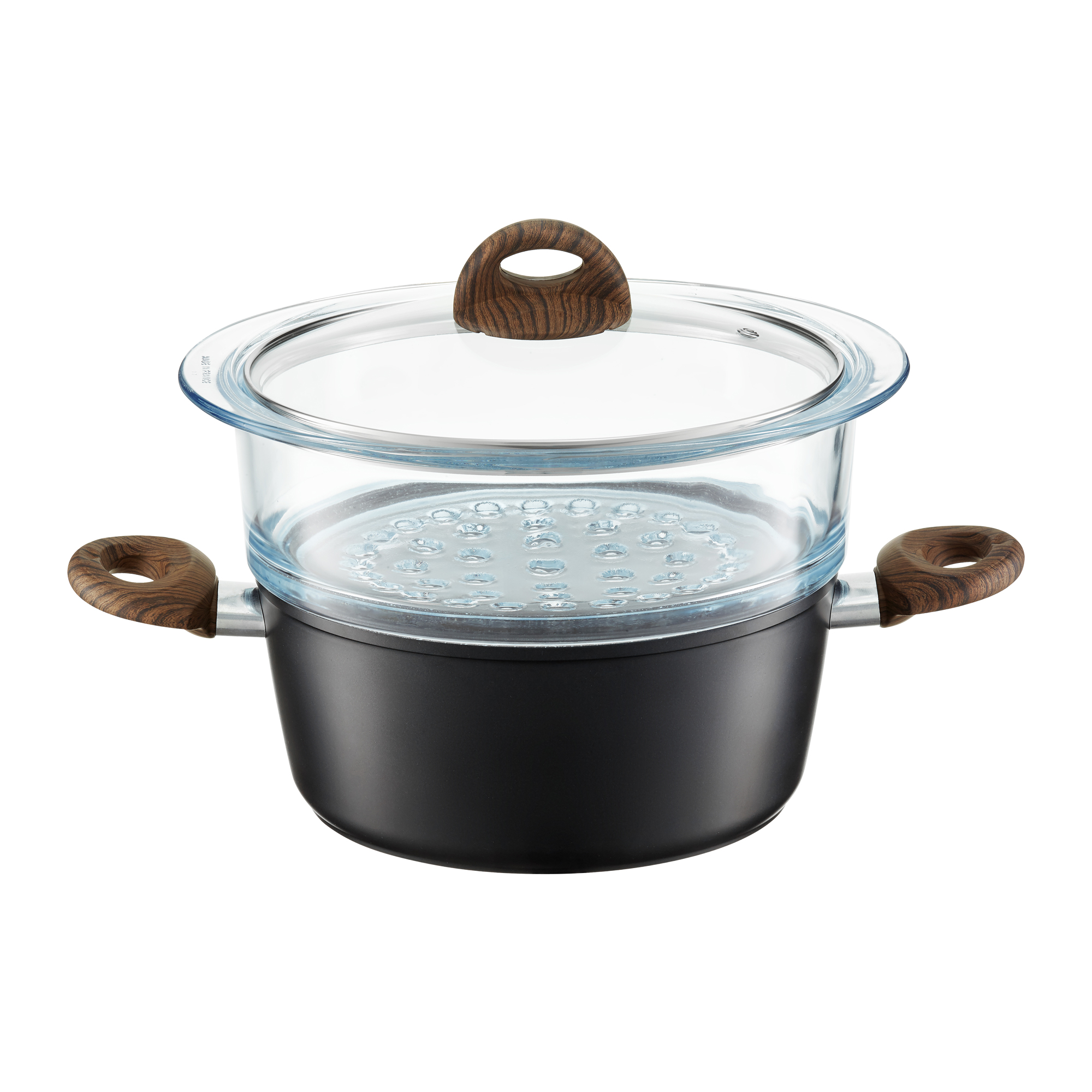 Garnek do gotowania na parze Terra z powłoką Qualum Basic Stone Edition 20 cm AMBITION