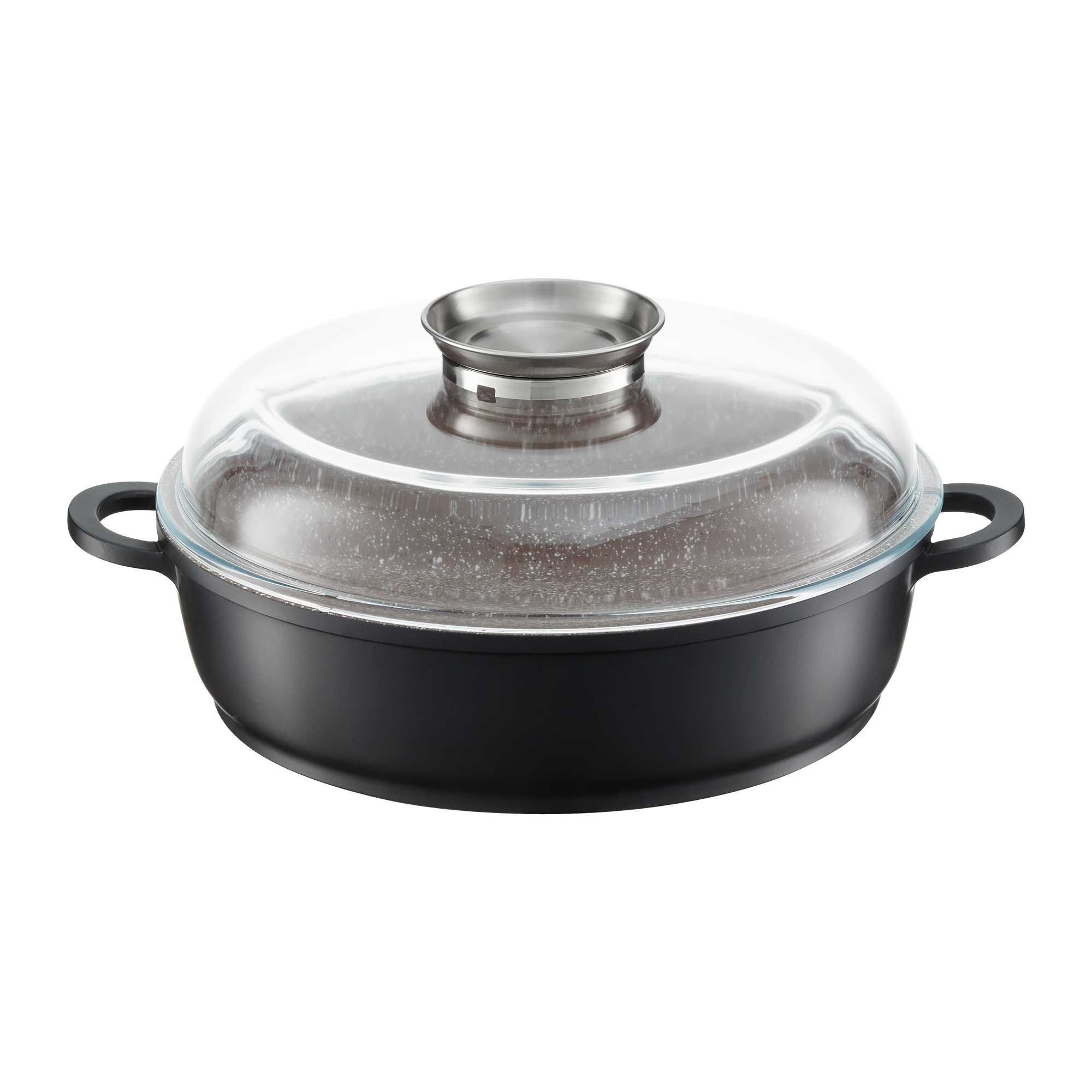 Patelnia głęboka Terra pokrywką Aroma Knob System 28 cm AMBITION