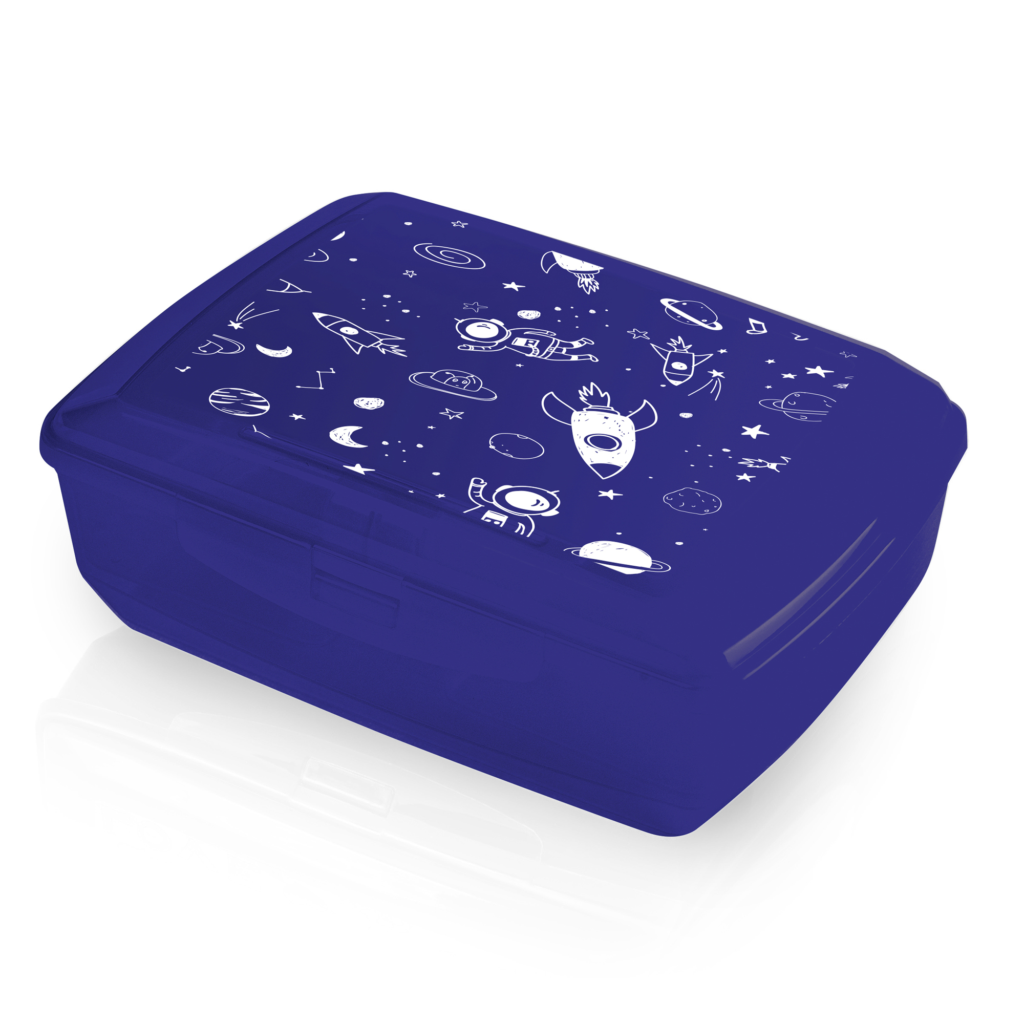 Modrý dvojkomorový lunchbox s chladiacou vložkou AMBITION