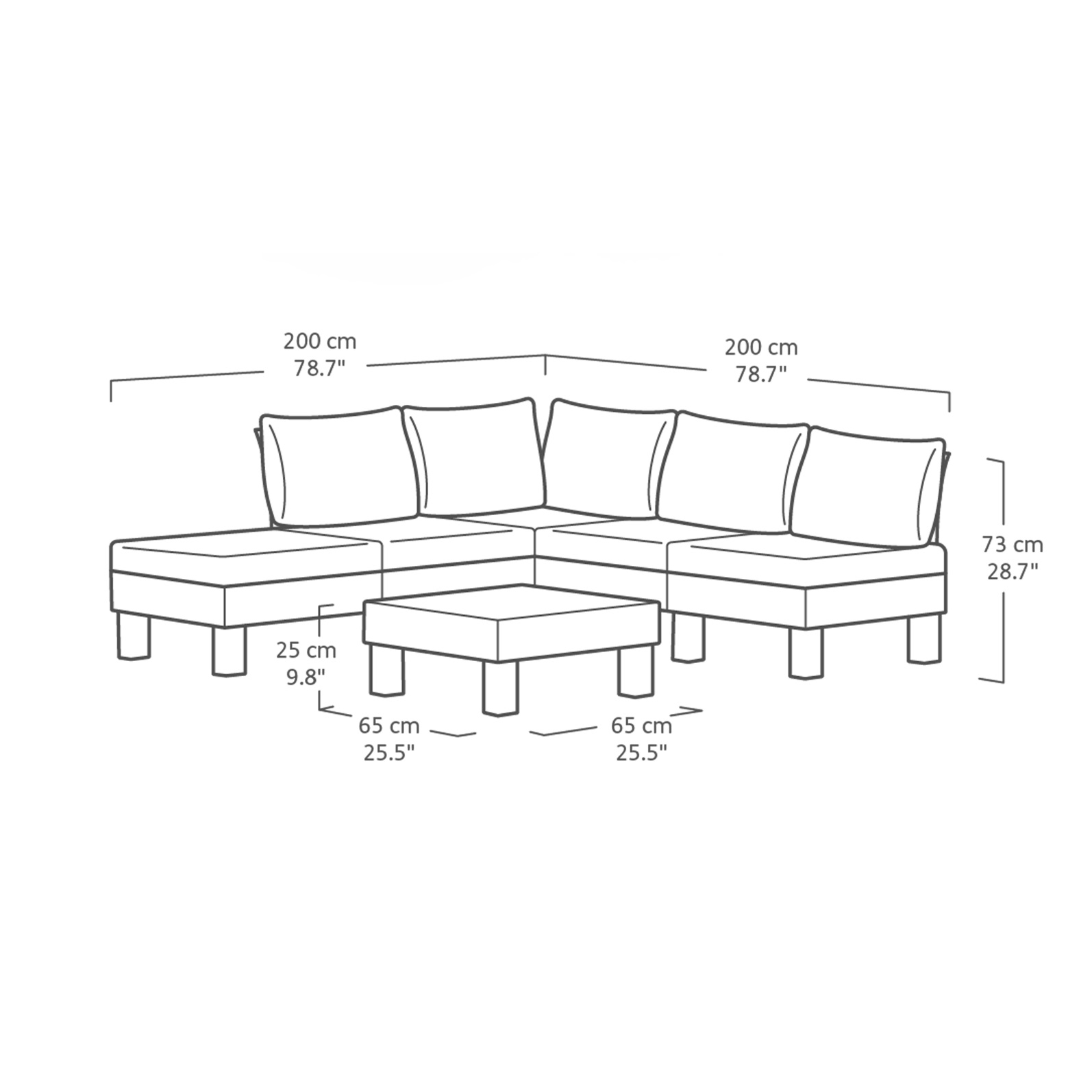 Zestaw mebli ogrodowych Elements brązowy KETER
