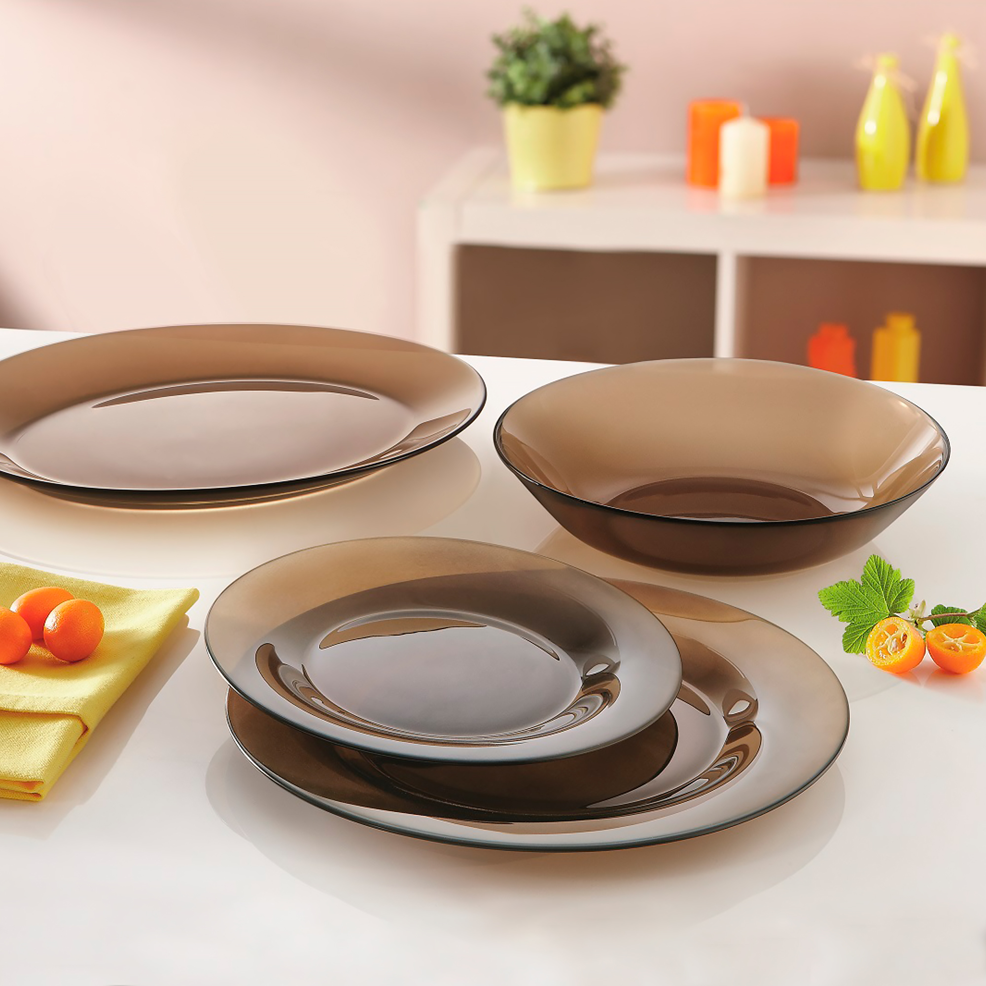 Dinner set Smoked Ambiante 19 pcs LUMINARC (bowl 24 cm)