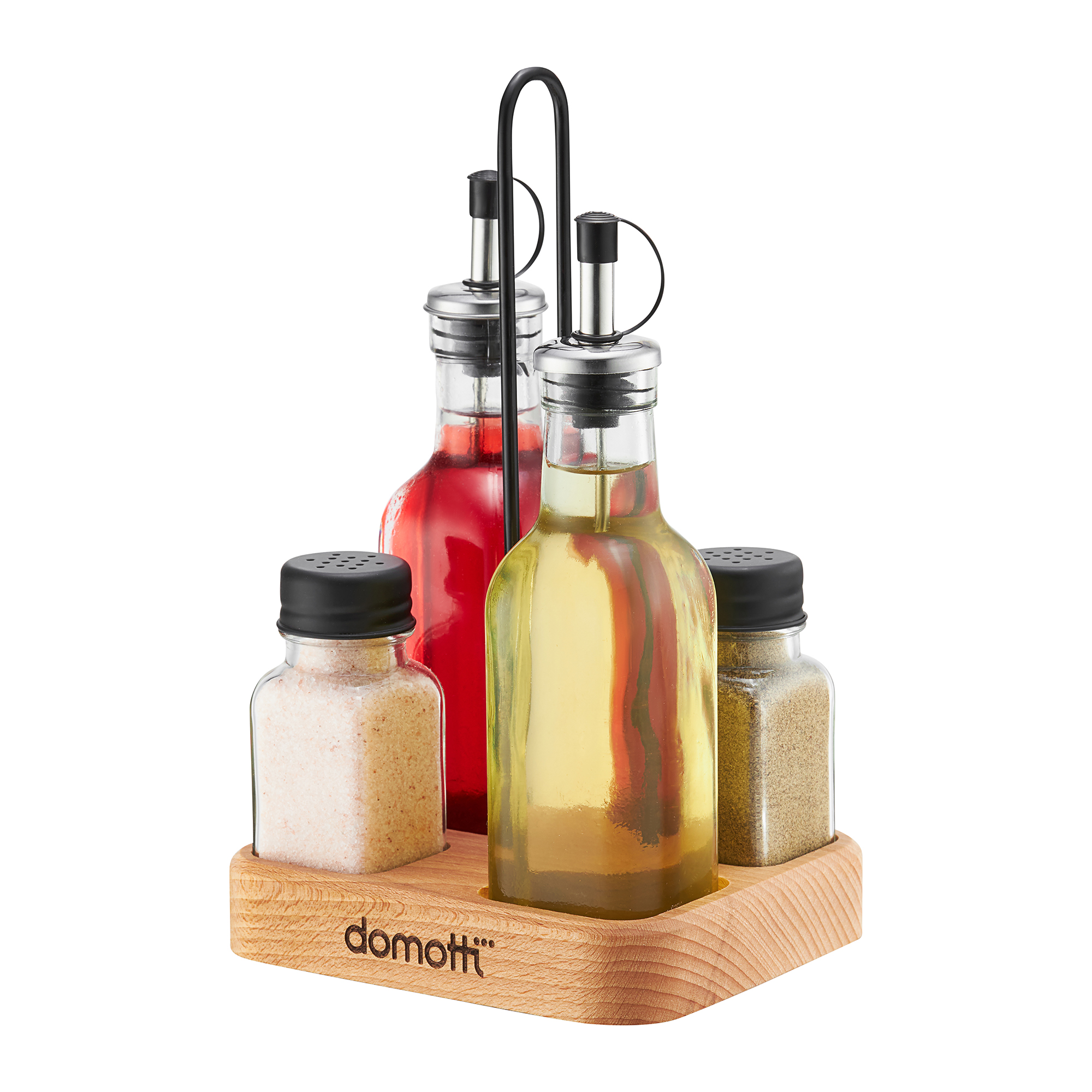 Zestaw przyprawników kwadratowych Temis 5-elementowy czarny DOMOTTI