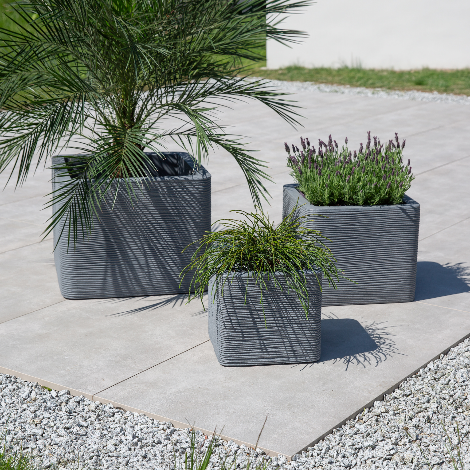 Vaso da giardino Kubus grigio 30 x 30 x 27 cm PATIO