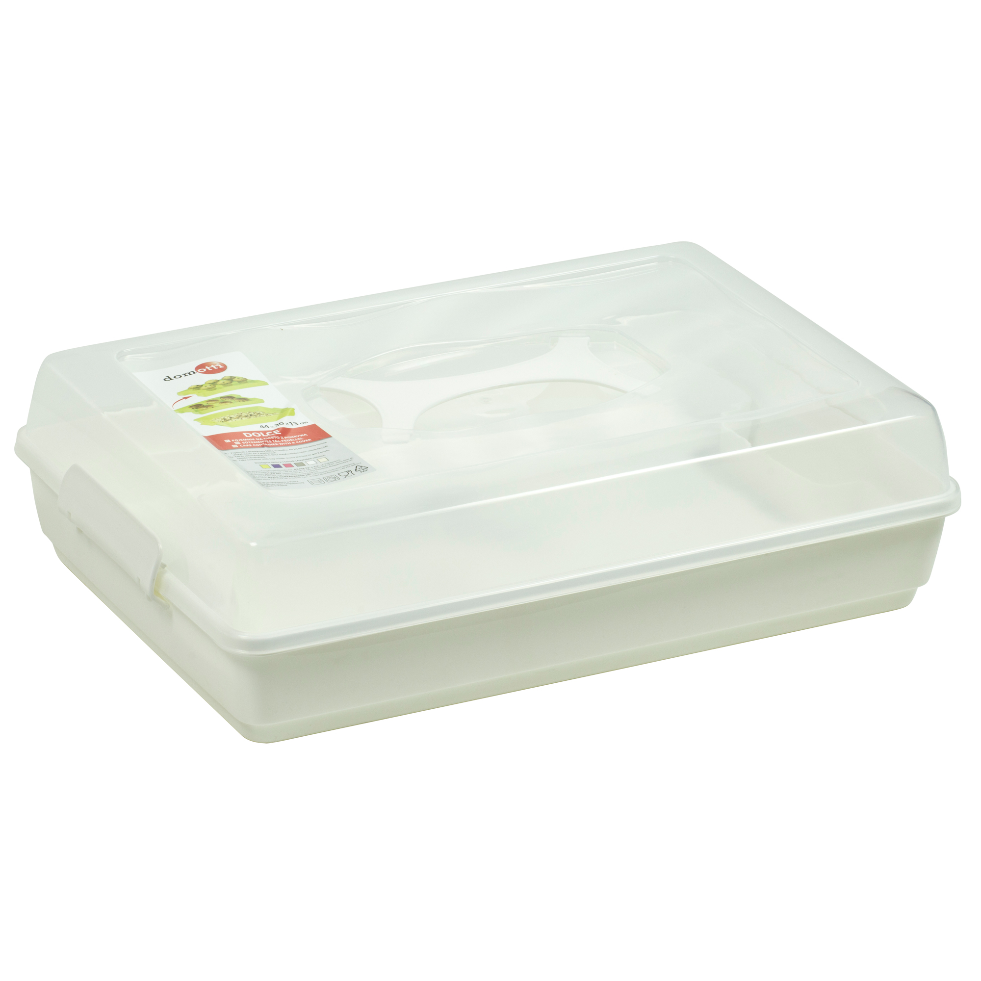 Rechteckiger Kuchenbehälter Dolce 44 x 30 cm Weiß DOMOTTI