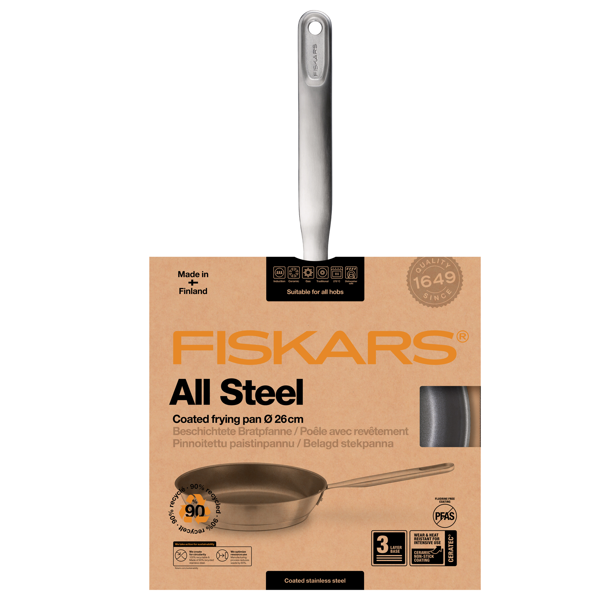 Ocelová pánev s povlakem Ceratec™ All Steel 26 cm FISKARS