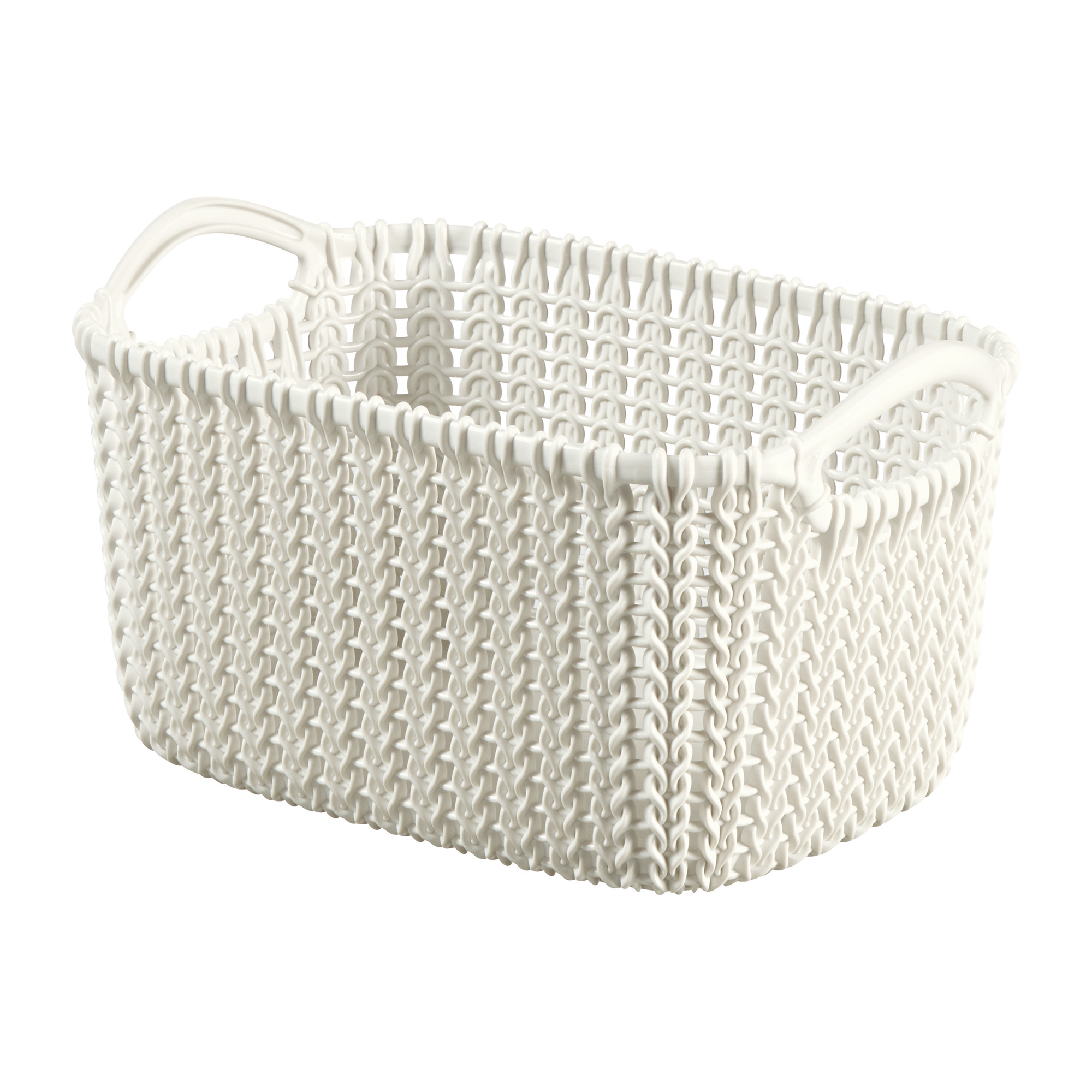 Krémový plastový košík Knit XS 25 x 17,5 cm CURVER