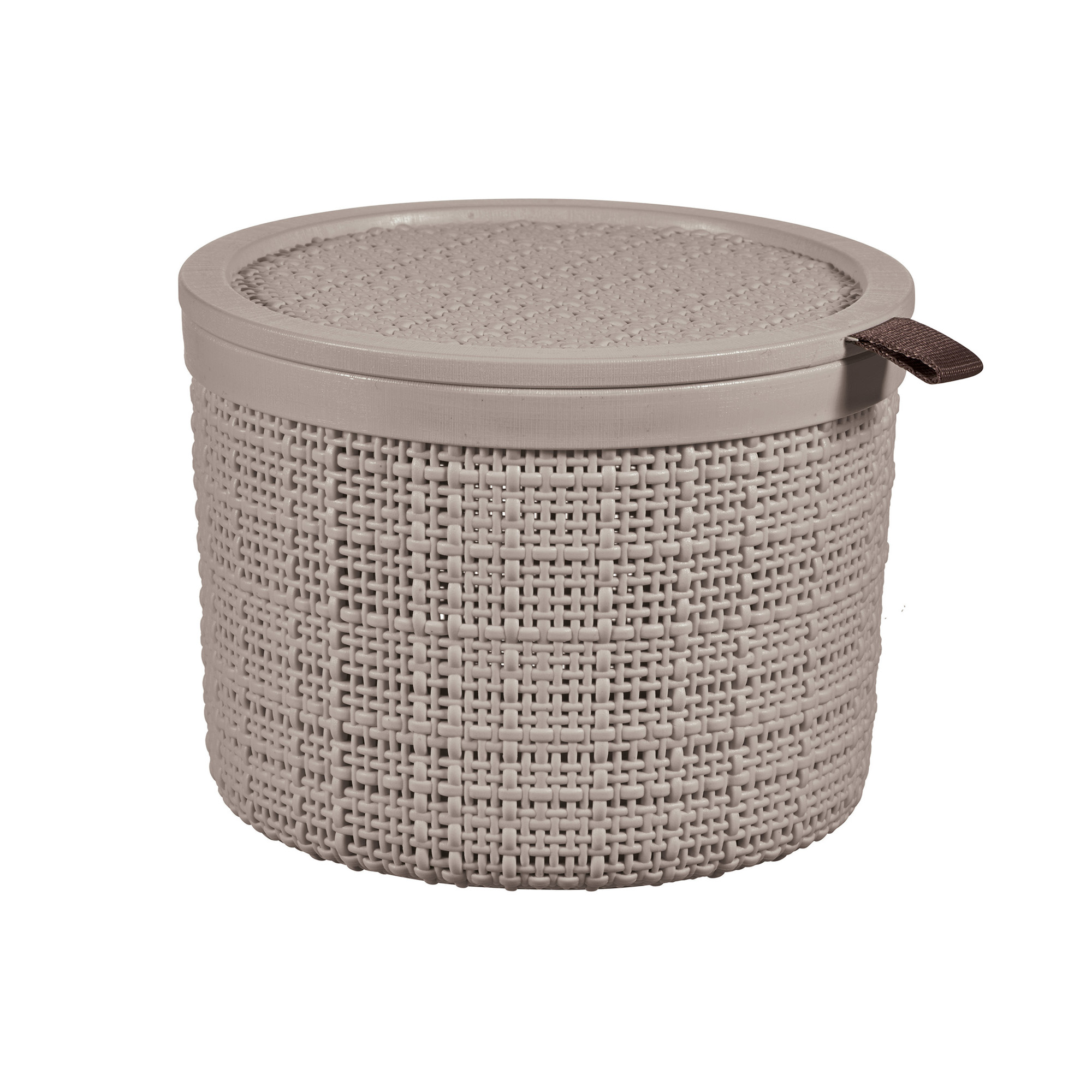 Kulatý košík s víkem Jute Beige 17 x 13 cm CURVER
