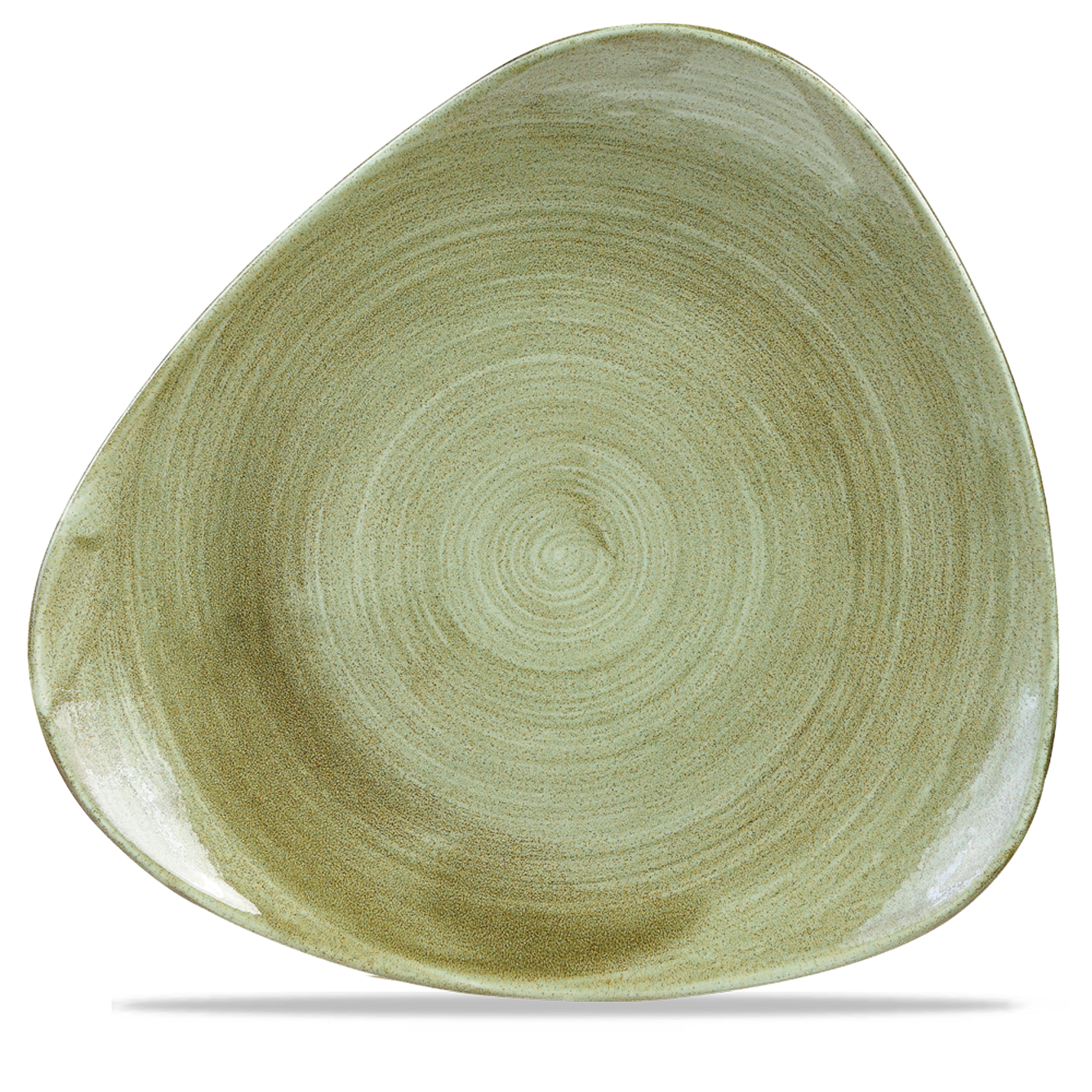 Talerz ceramiczny trójkątny Stonecast Patina Burnished Green 31 cm CHURCHILL
