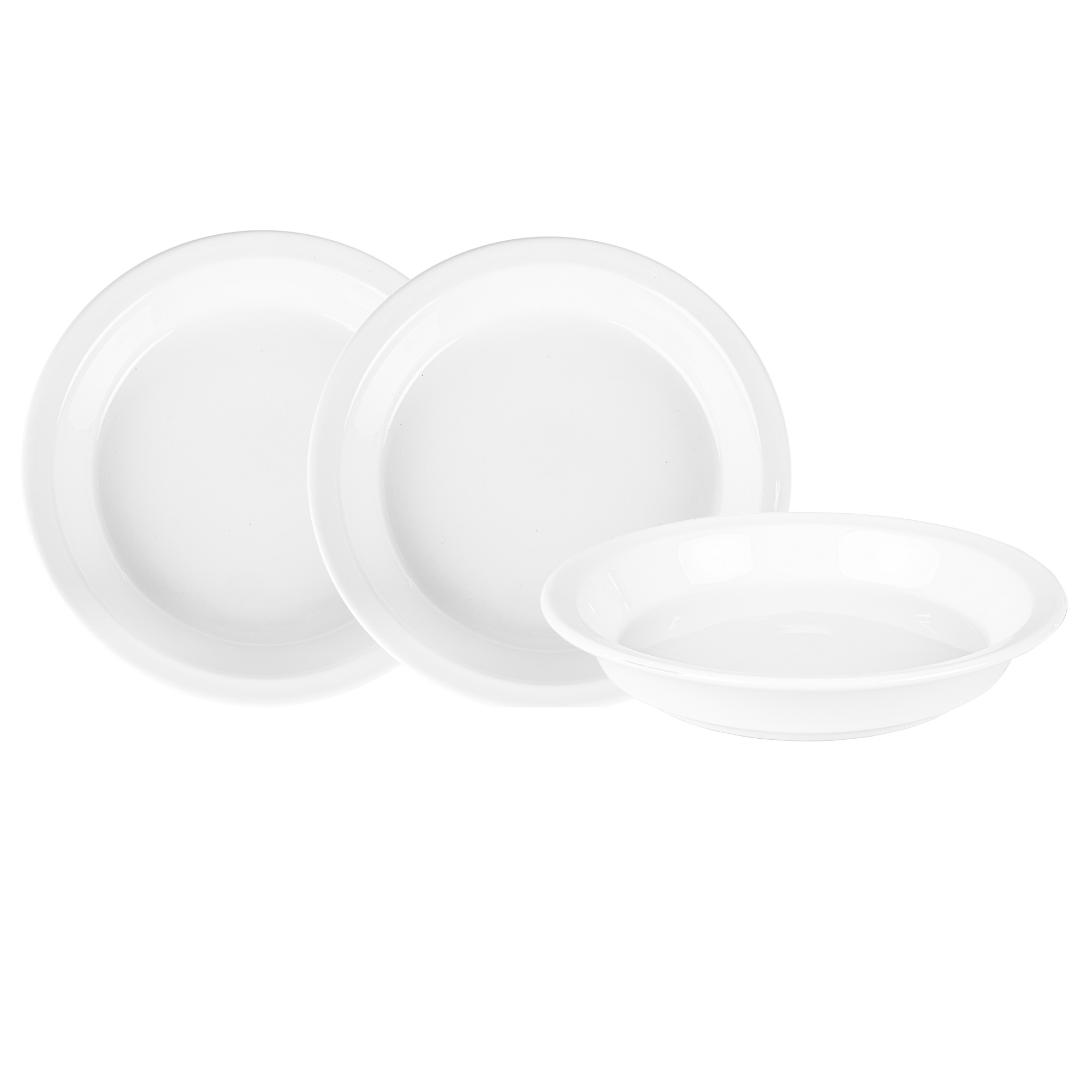 Sada 3 hlubokých porcelánových talířů s úzkým okrajem 21 cm ARIANE