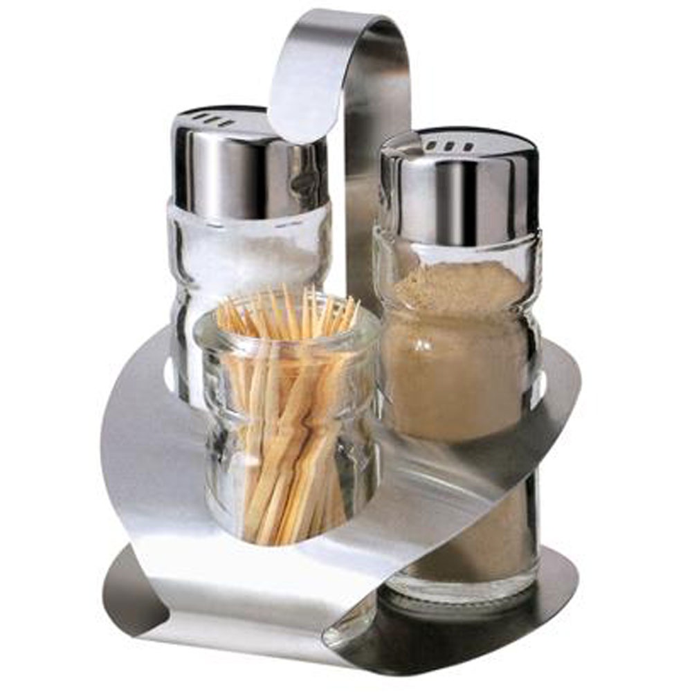 4piece set of condiment containers salt and pepper