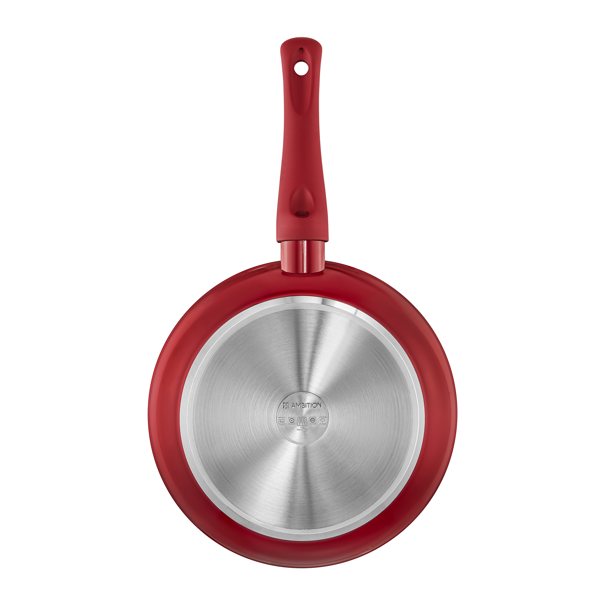 Bratpfanne mit Qualum Basic Stone Edition Beschichtung Rosso 28 cm AMBITION