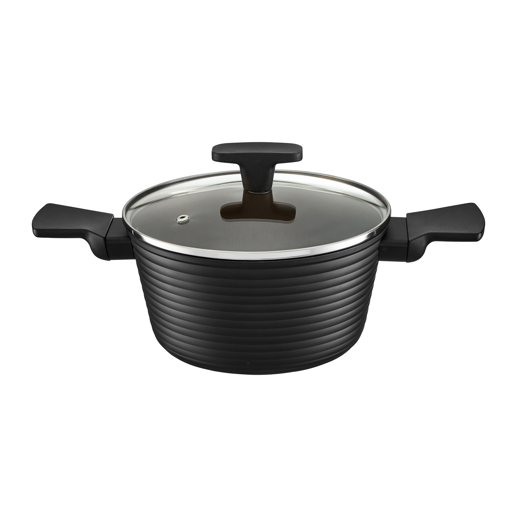 Hliníkový hrniec s pokrievkou Antigo s povlakom Qualum Basic Gold Edition 20 cm AMBITION