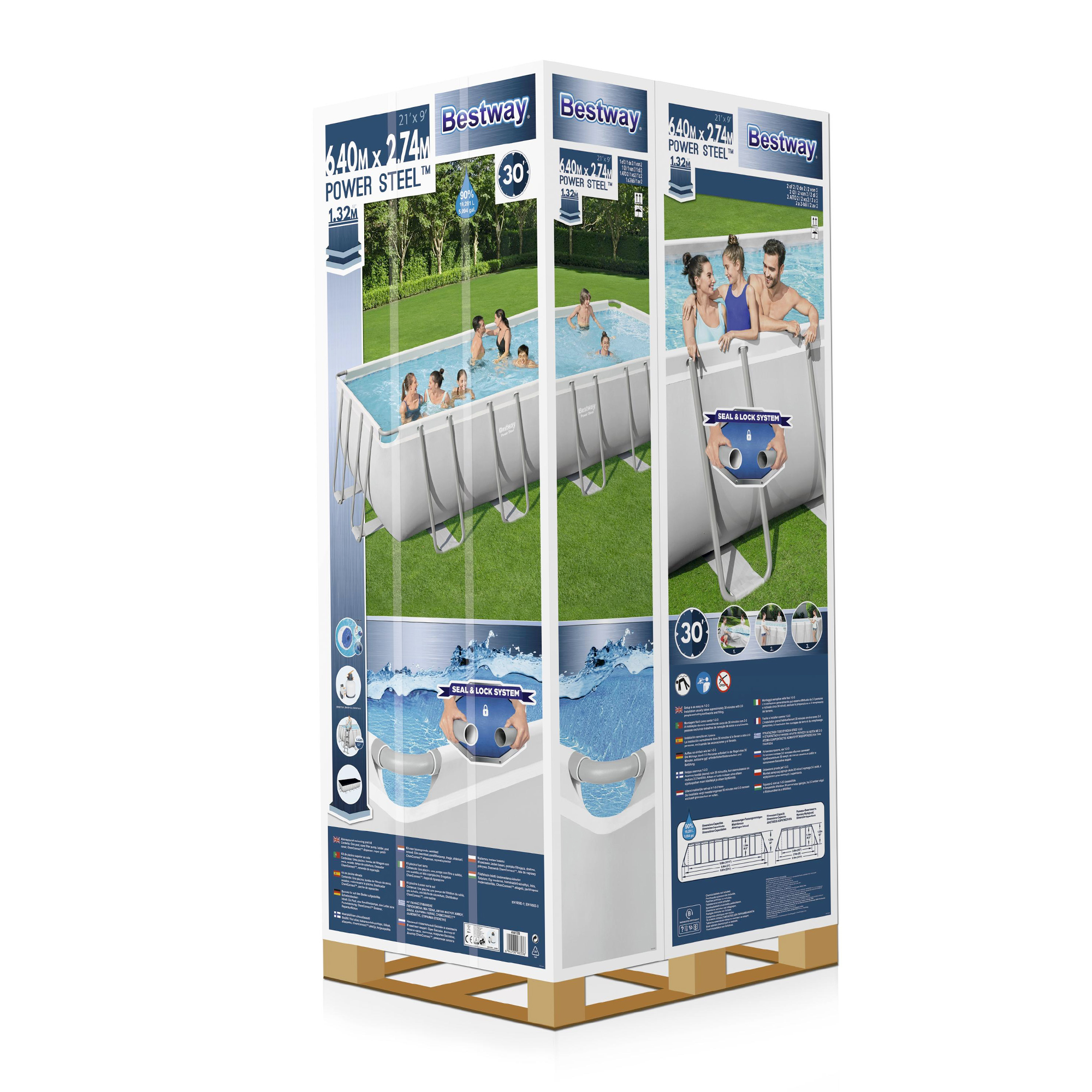 Stahlrahmen-Pool Power Steel 640 x 274 x 132 cm 19281 L II BESTWAY