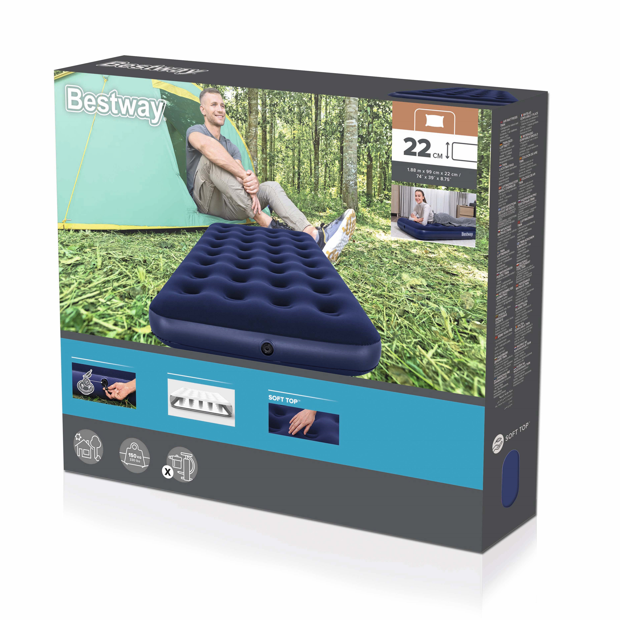 Nafukovací matrac Pavillo Aeroluxe 188 x 99 x 22 cm BESTWAY