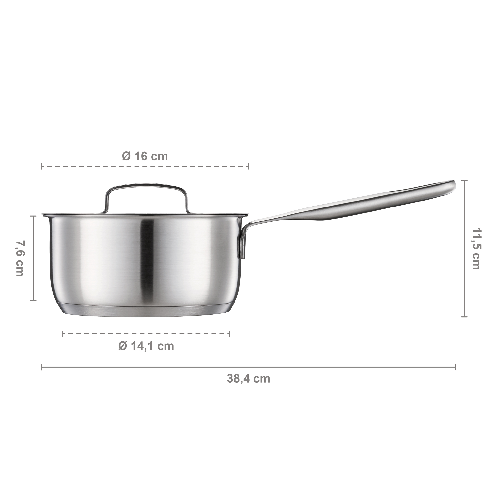 Kasserolle mit Deckel  All Steel 16 cm 1,5 l FISKARS