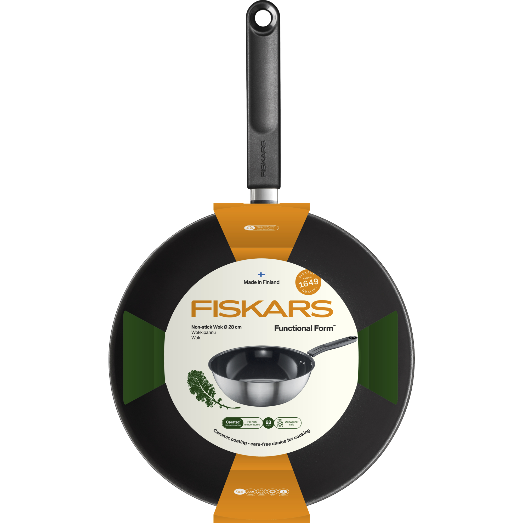 Ocelová pánev Wok Functional Form s povlakem Ceratec™ 28 cm FISKARS