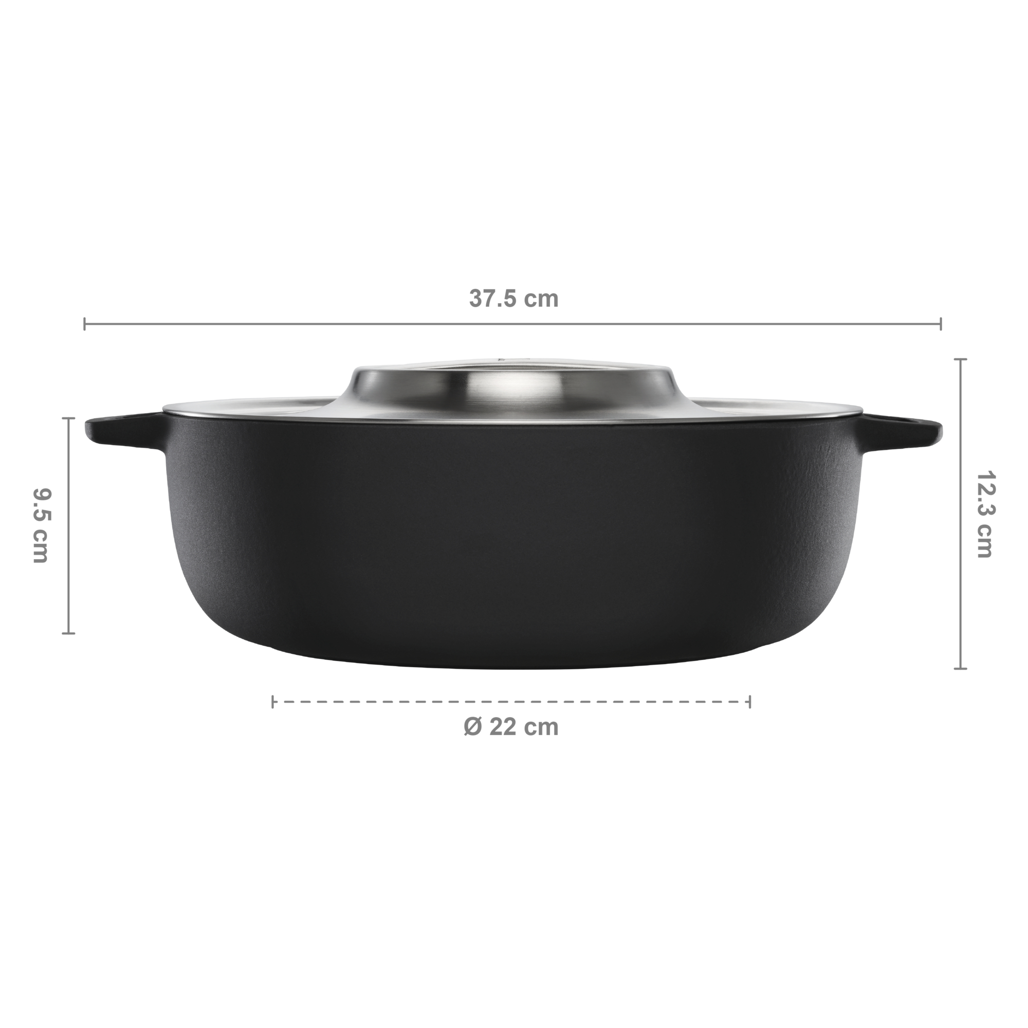 Gusseisentopf mit Edelstahldeckel Norden Grill 30 cm FISKARS