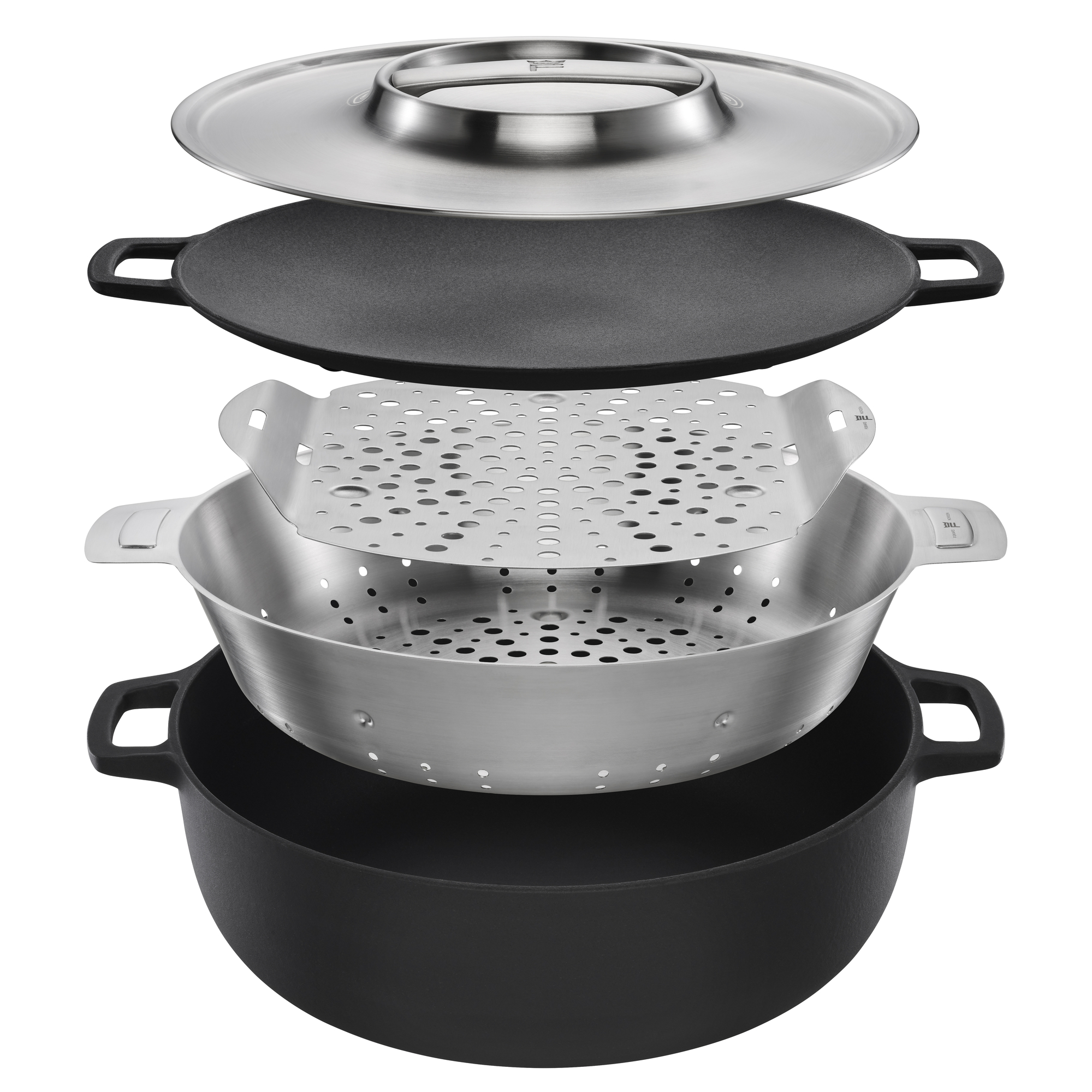 Gusseisentopf mit Edelstahldeckel Norden Grill 30 cm FISKARS