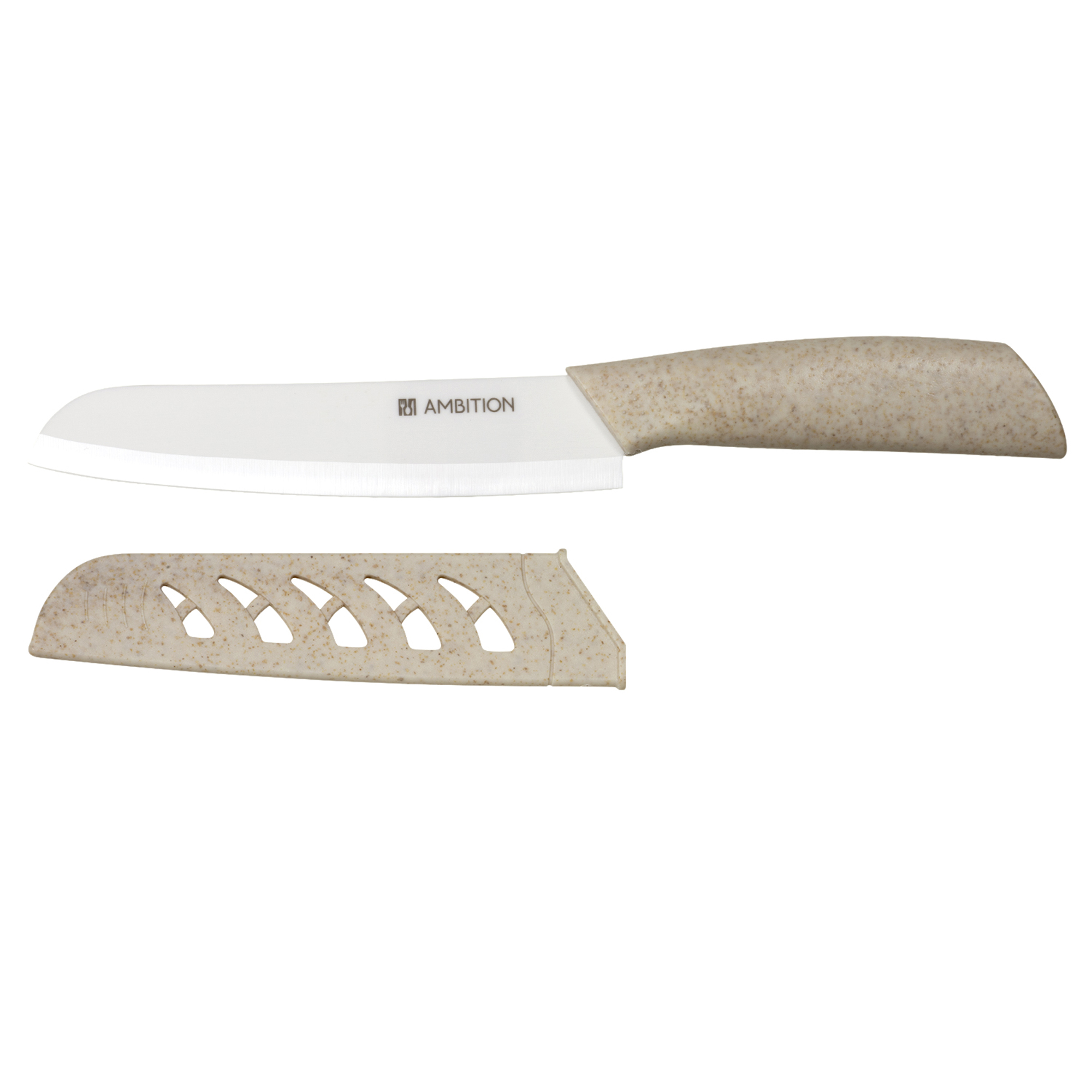 Bílý keramický nůž Santoku Skiv 15 cm AMBITION