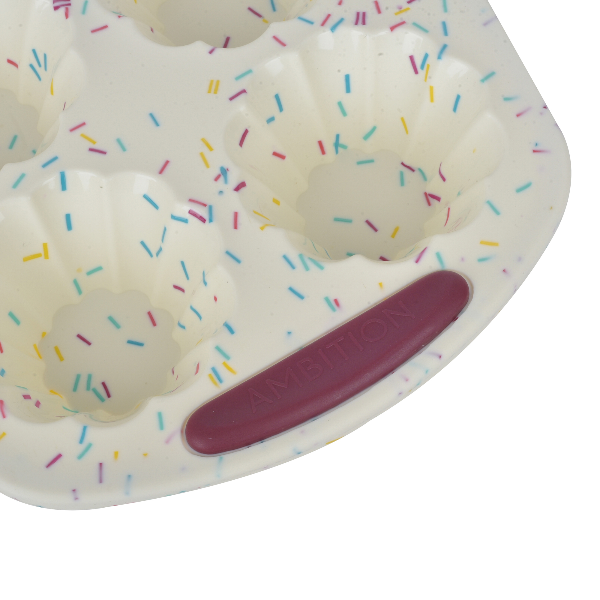 Krémová silikonová forma na 6 muffinů s vyztužením Felice 30 x 20,5 cm AMBITION