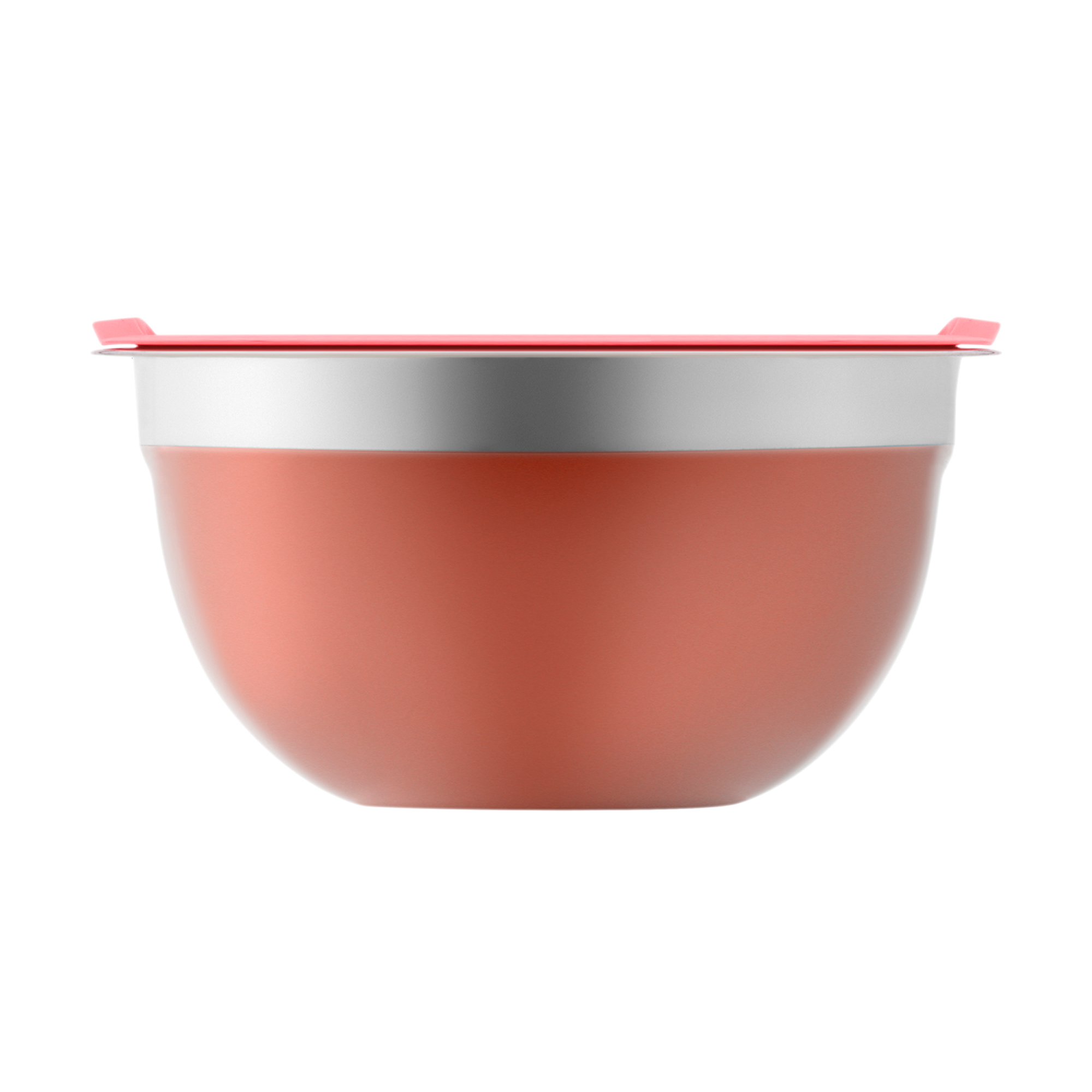 Sada 2 růžových nerezových misek s víkem Minestrone AMBITION