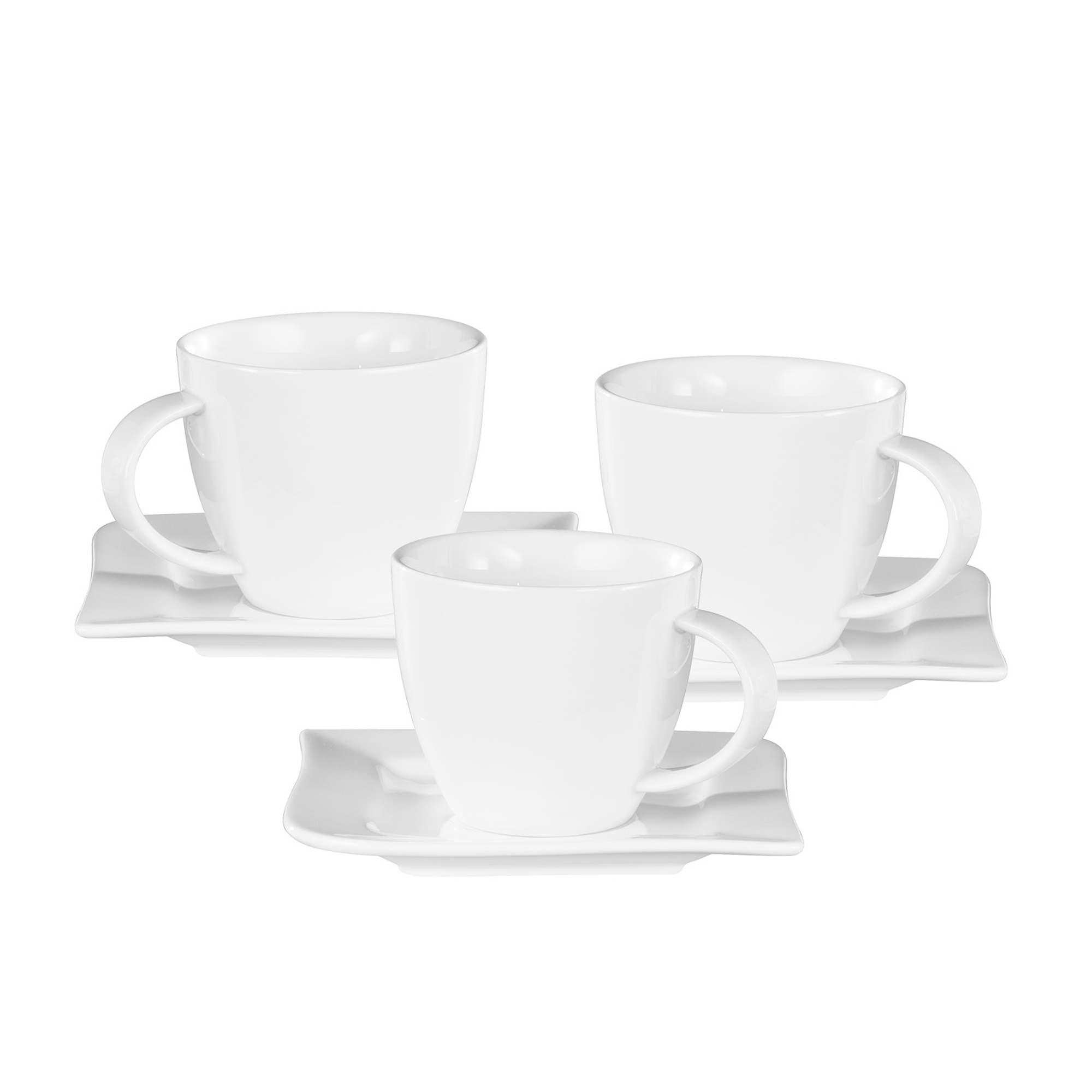 Set di 6 tazze 220 ml con piattini Chiaro AMBITION