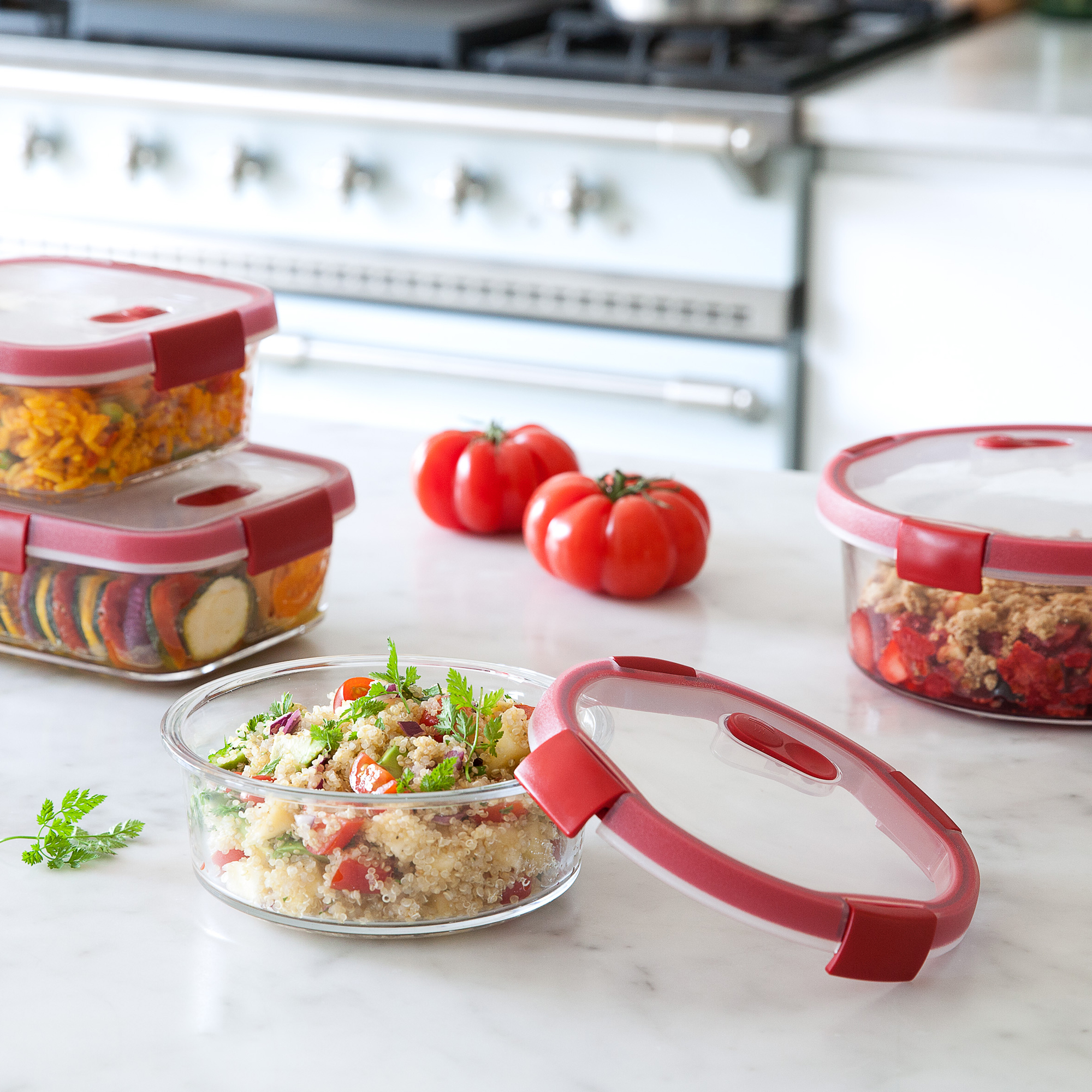 Scatola tonda Cook rosso 60 cl CURVER