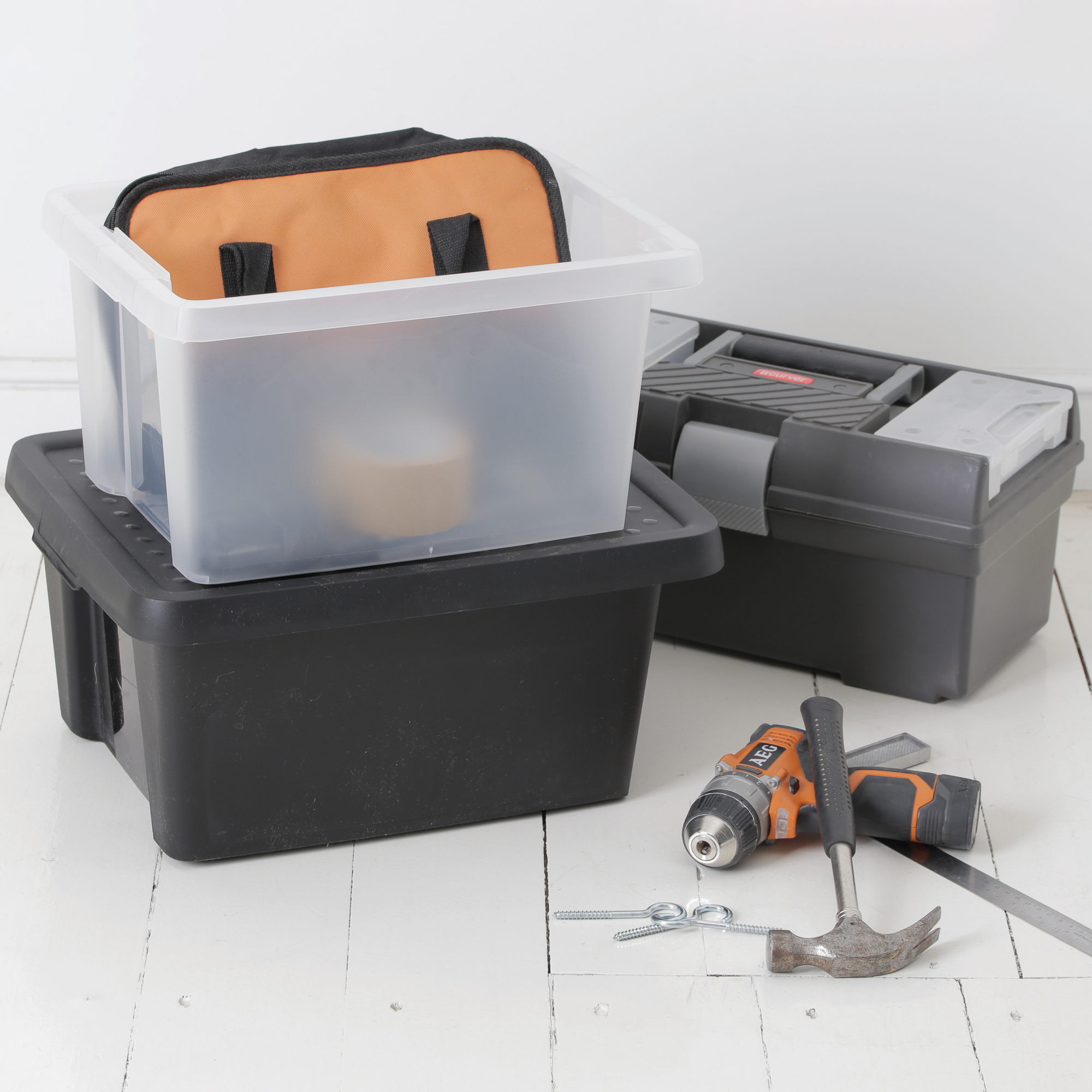 Aufbewahrungsbox mit Deckel Essentials 26 l transparent CURVER