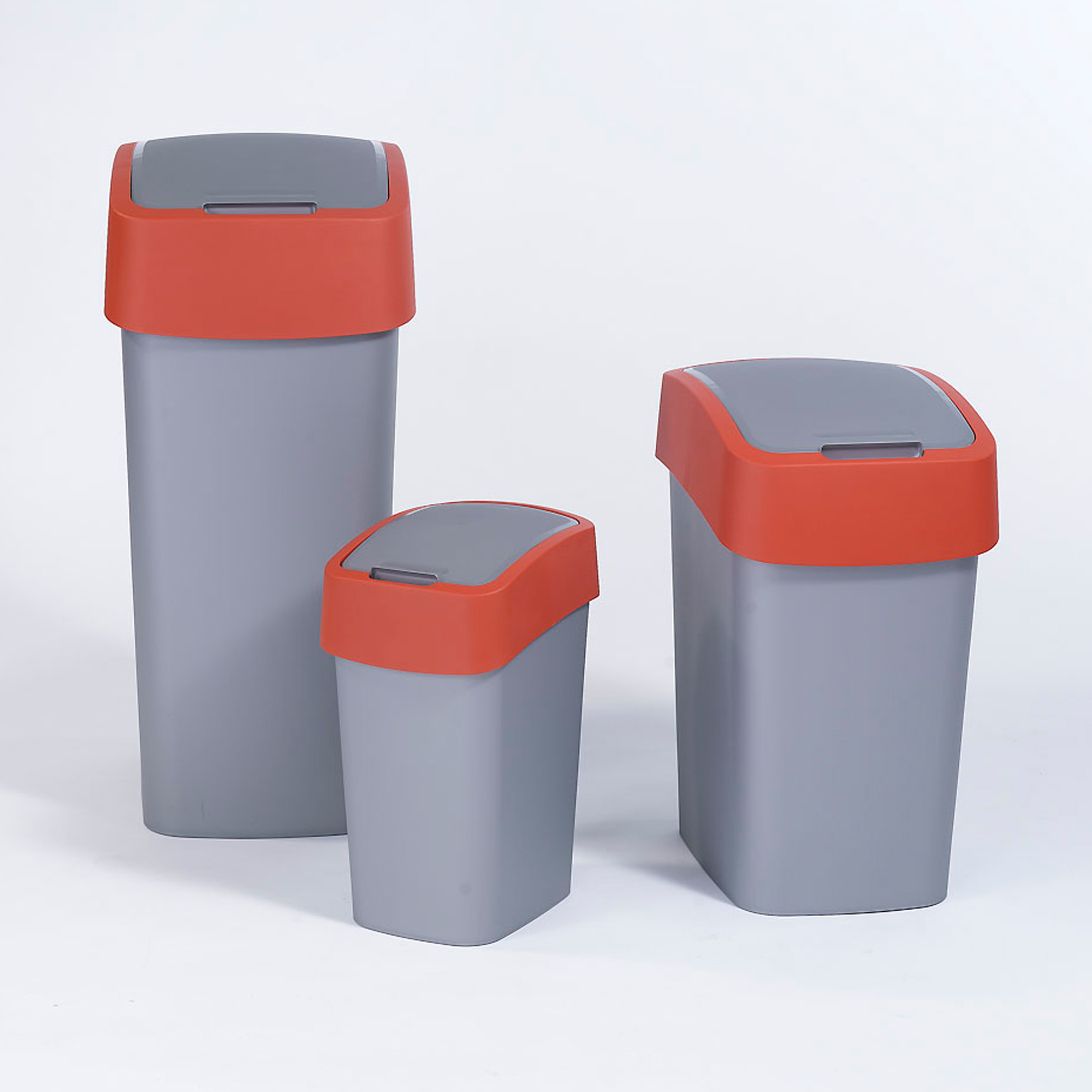 Mülleimer Flip Bin 25 l grau - rot CURVER