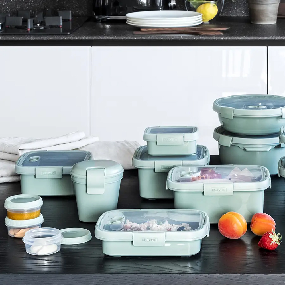 Kulatá nádobka s příbory LUNCH KIT Smart To Go Eco Line 1,6 l CURVER