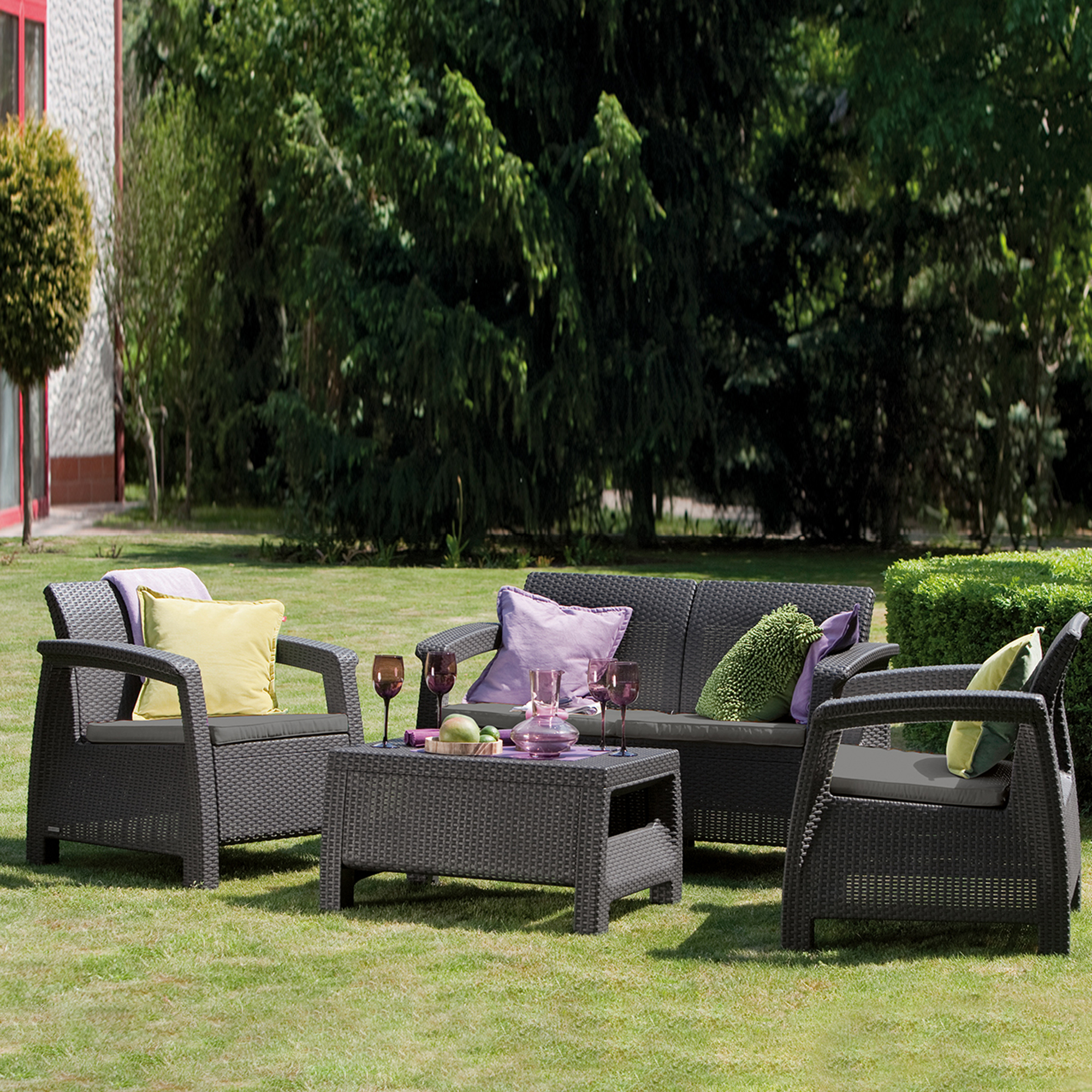 Gartenmöbel Set 4 Tlg. Corfu graphit KETER