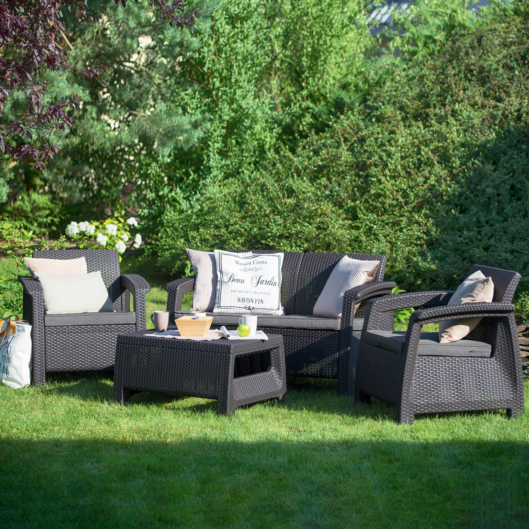 Gartenmöbel Set 4 Tlg. Corfu graphit KETER