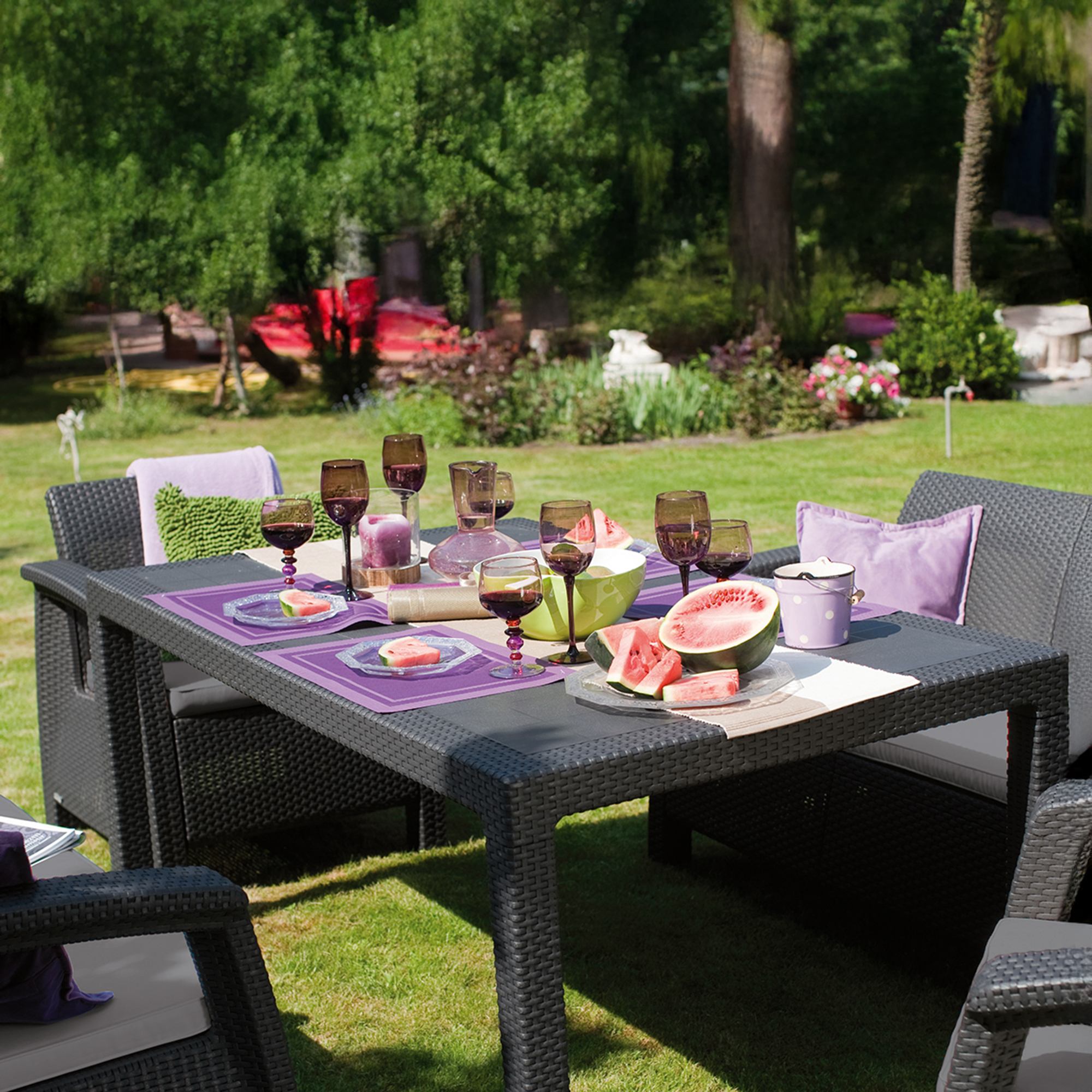 Zestaw mebli ogrodowych Corfu Fiesta grafitowy KETER