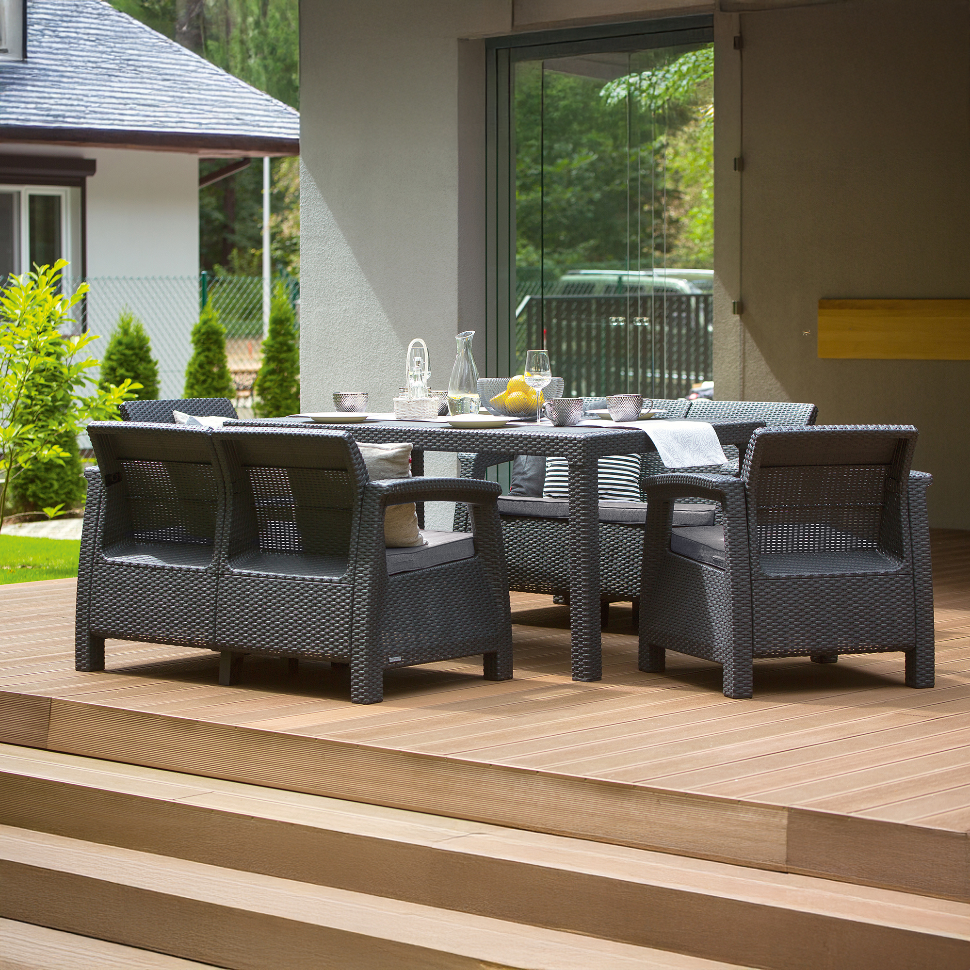 Zestaw mebli ogrodowych Corfu Fiesta grafitowy KETER