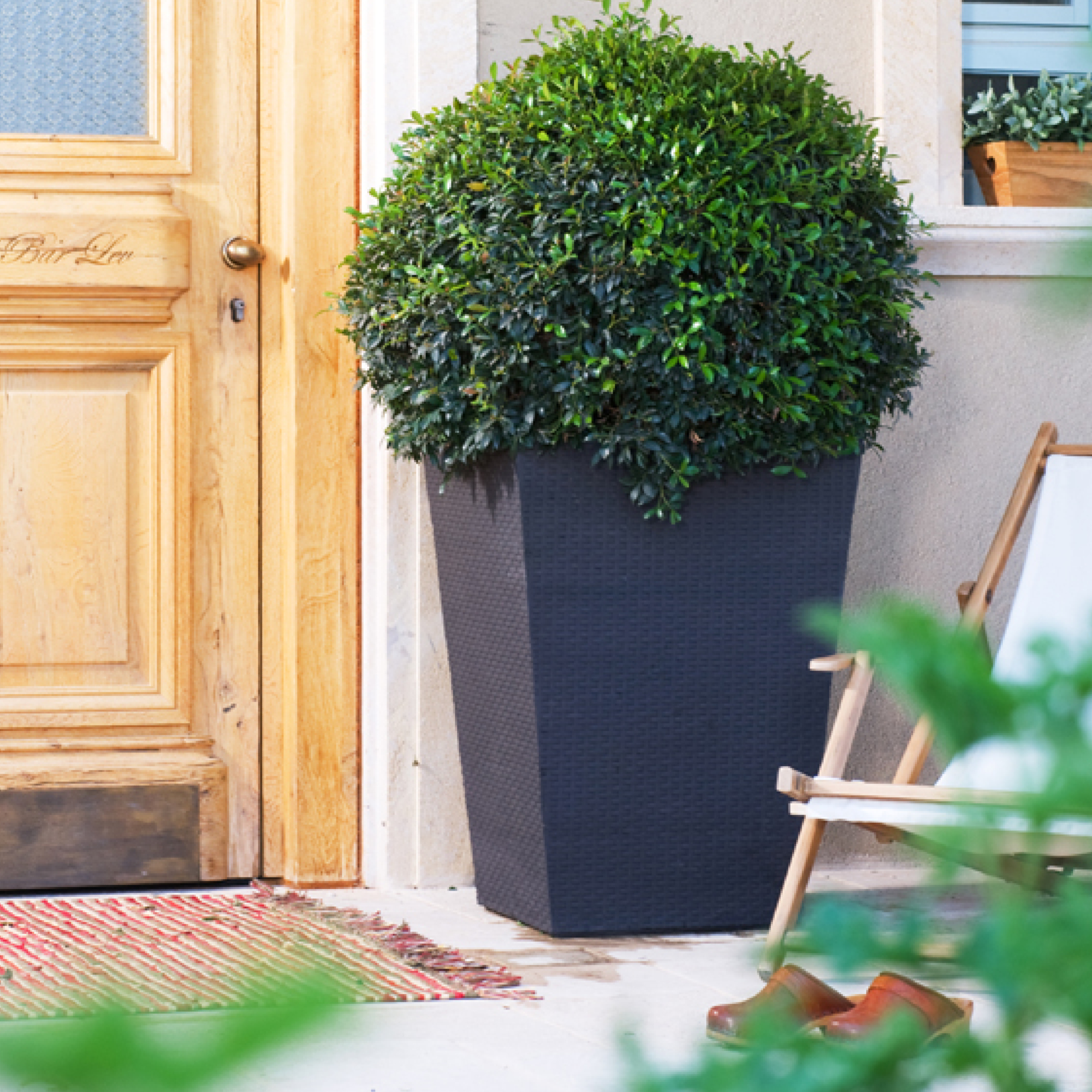 Donica ogrodowa prostokątna Rattan 53,5 x 53,5 x 73,5 cm KETER