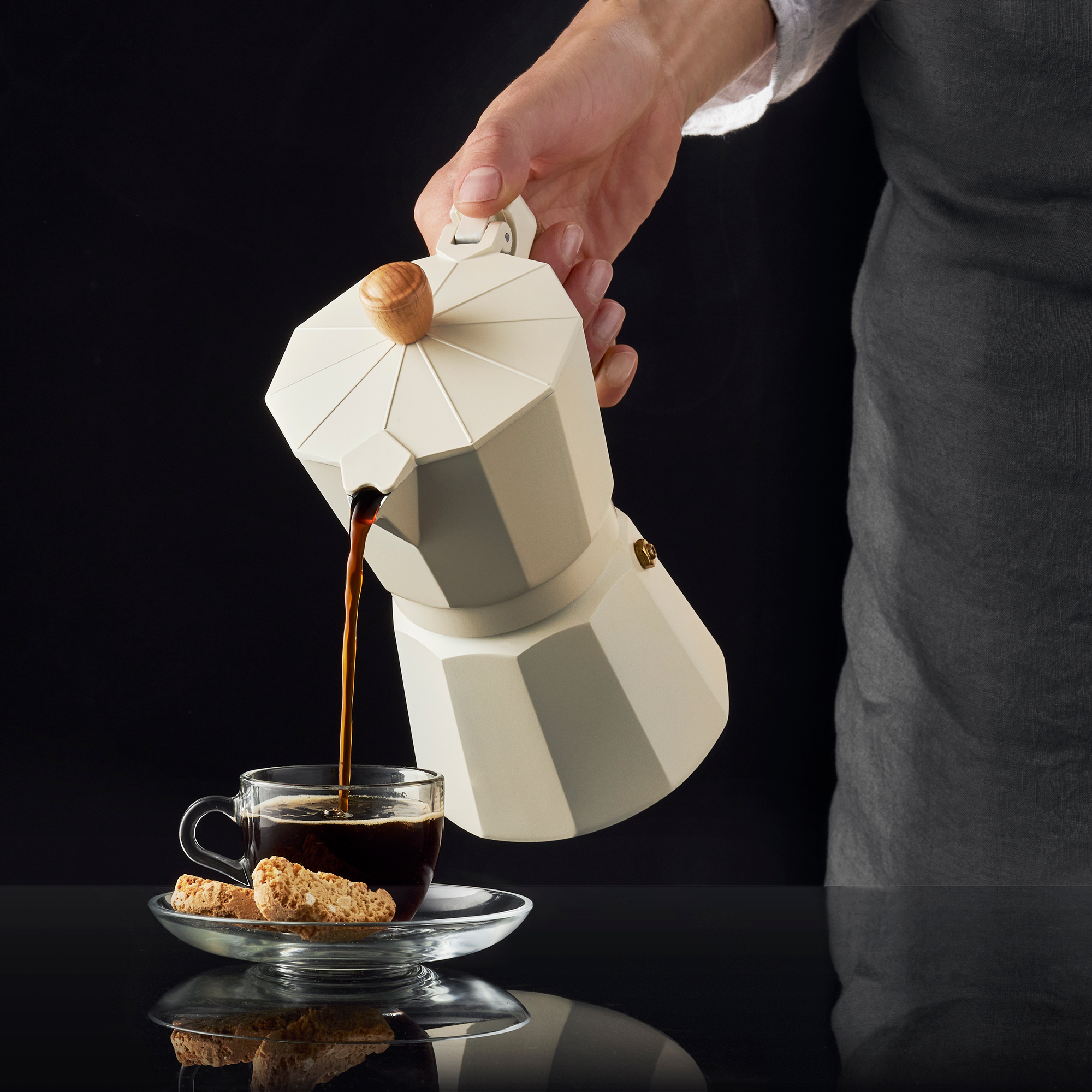 Caffettiera moka Natural panna 30 cl AMBITION