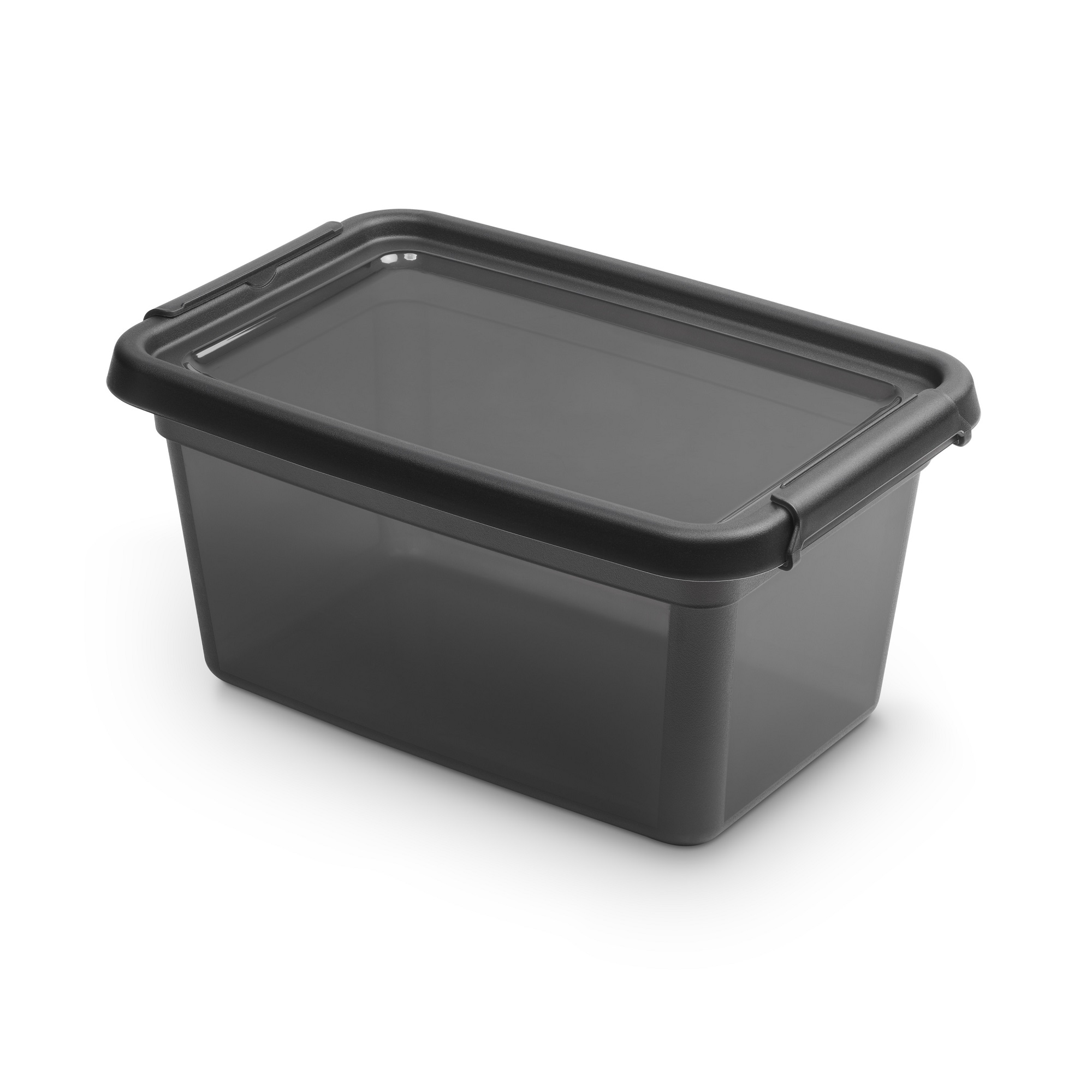 Černá plastová nádobka s víkem Base Store Coal 4,5 l ORPLAST
