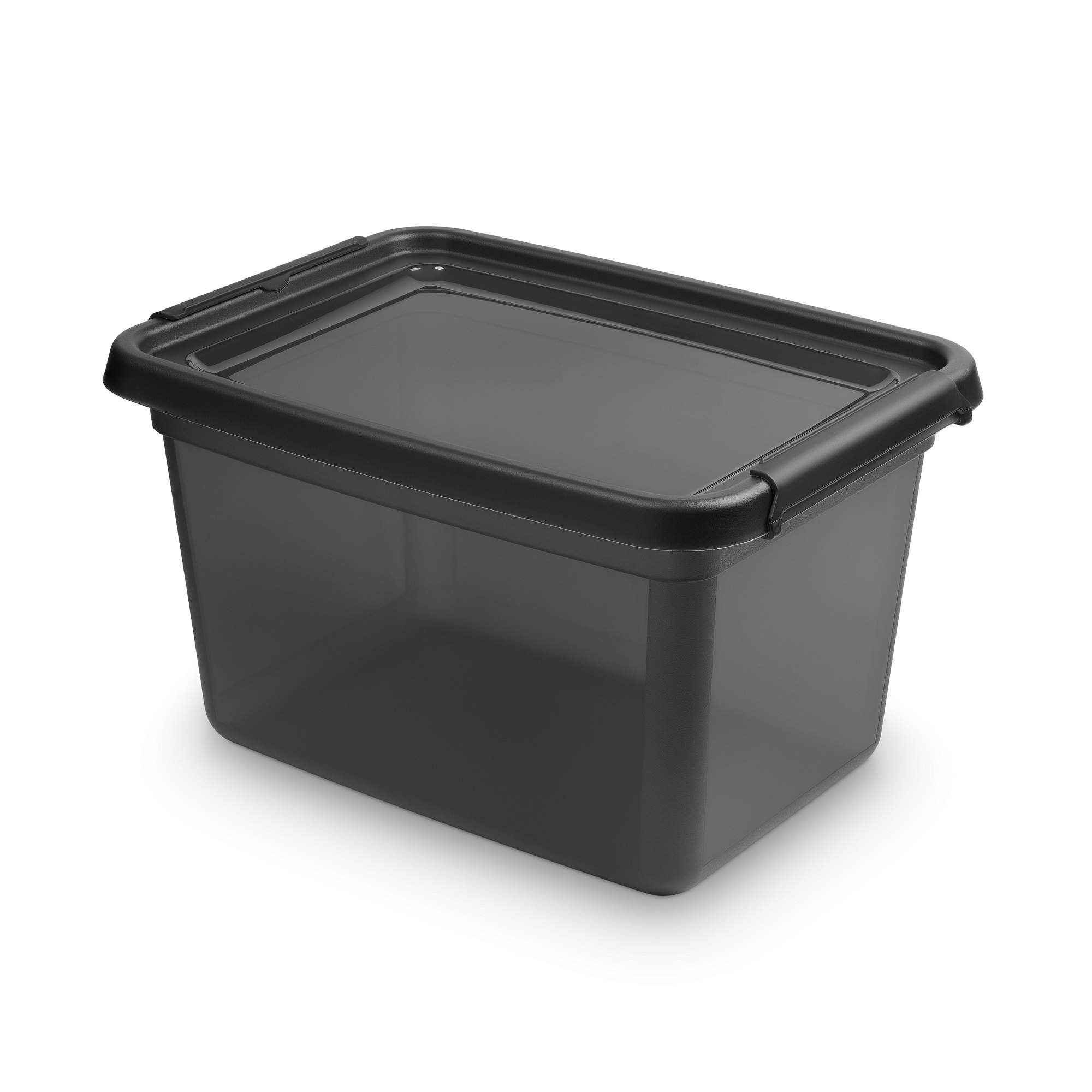 Černá plastová nádobka s víkem Base Store Coal 15 l ORPLAST