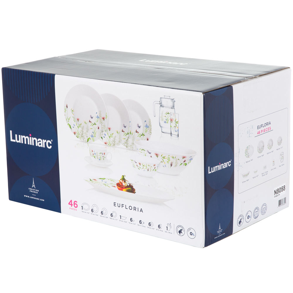 Dinner set Eufloria Essence 46-pcs LUMINARC